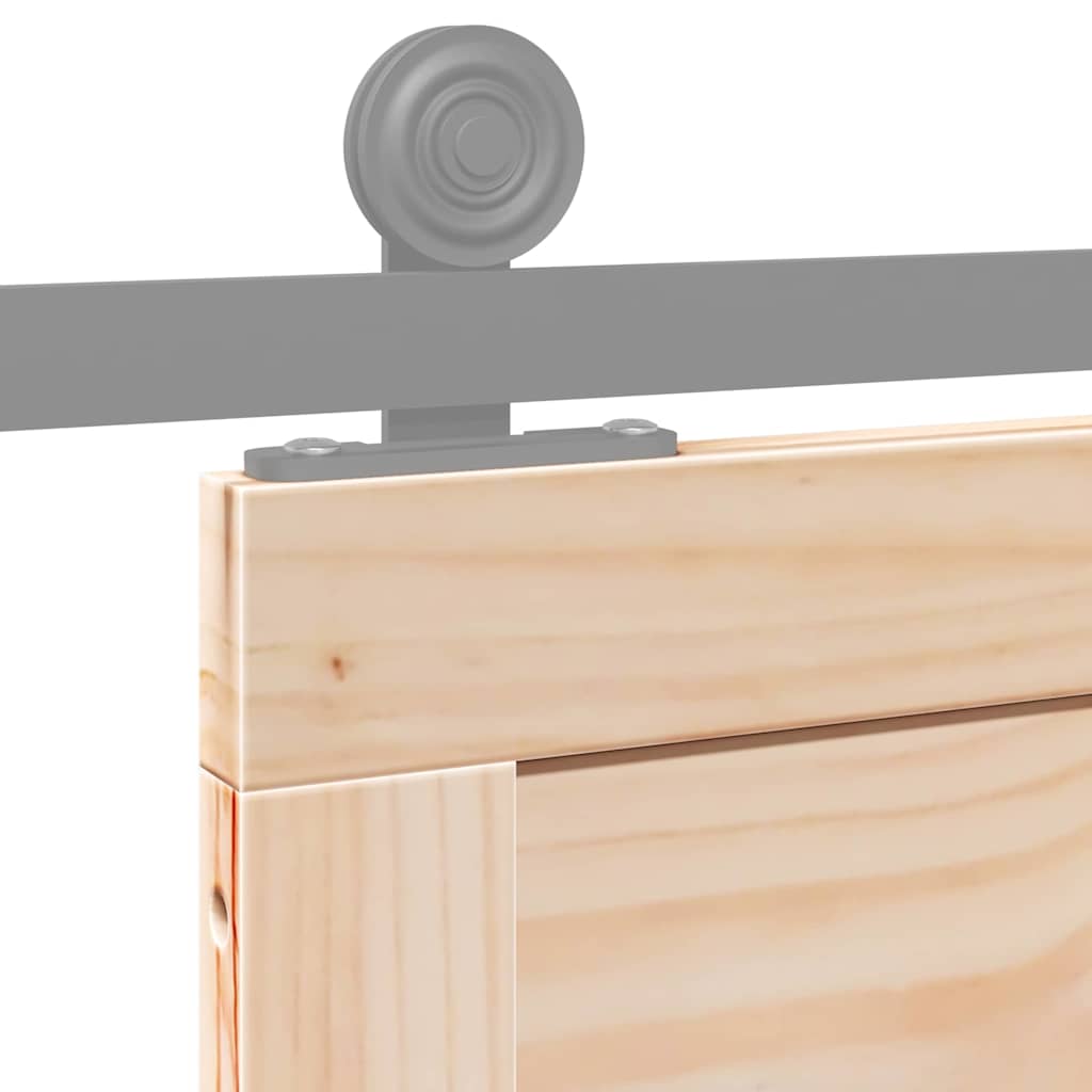 vidaXL Πόρτα αχυρώνα Καφέ 100 x 210 cm Μασίφ ξύλο πεύκου