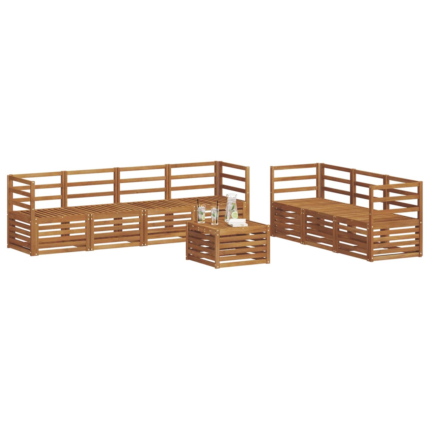 vidaXL Σετ Καναπέ 8 pcs Φυσικό Στερεό Ξύλο Ακακίας