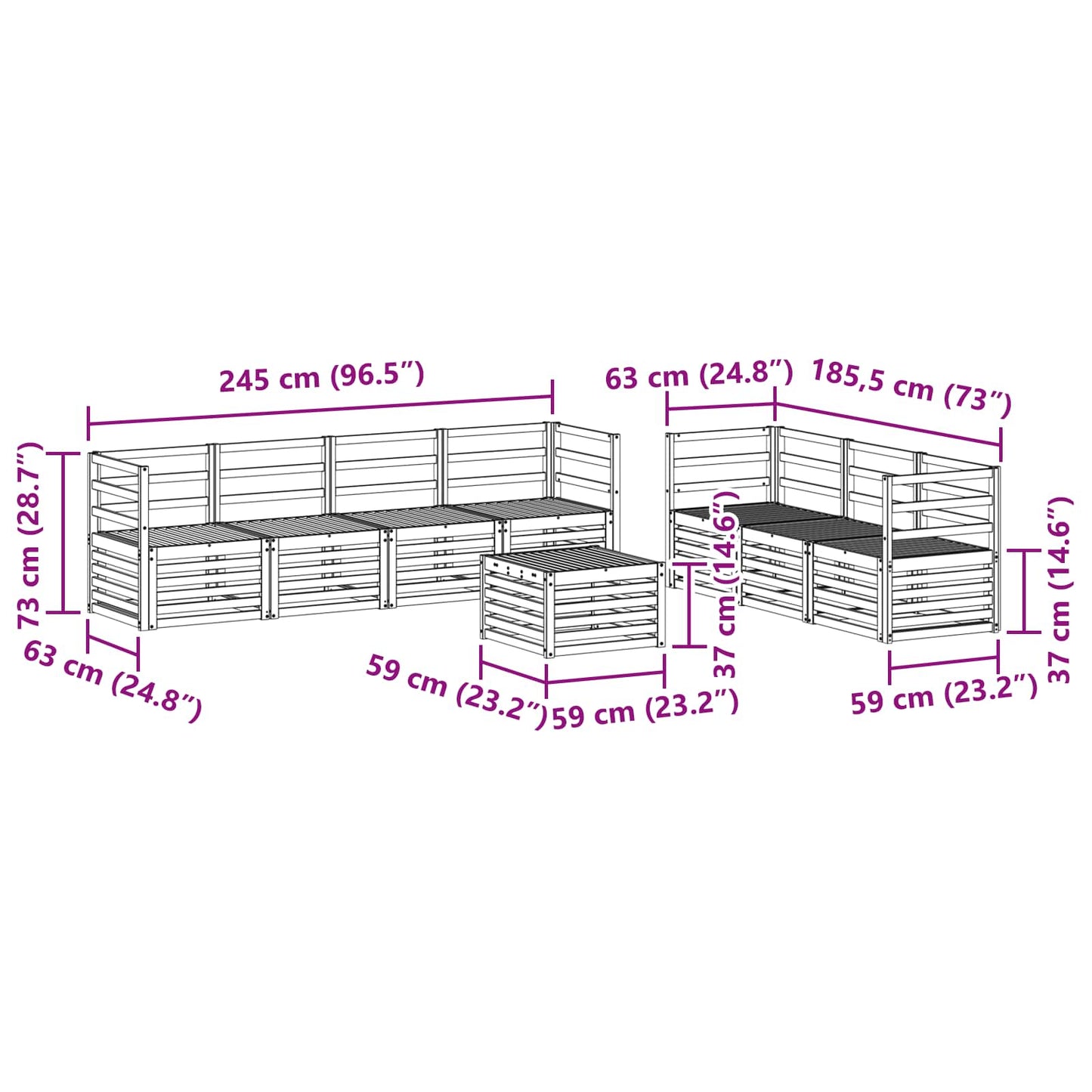 vidaXL Σετ Καναπέ 8 pcs Φυσικό Στερεό Ξύλο Ακακίας