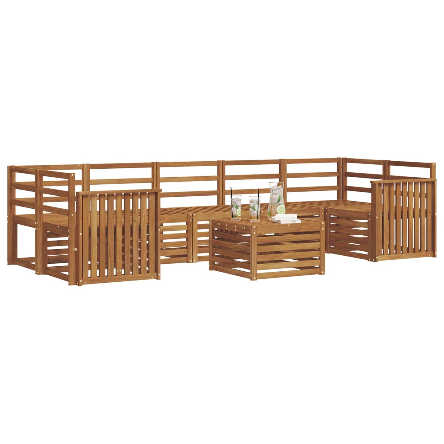 vidaXL Σετ Καναπέ 8 pcs Φυσικό Στερεό Ξύλο Ακακίας