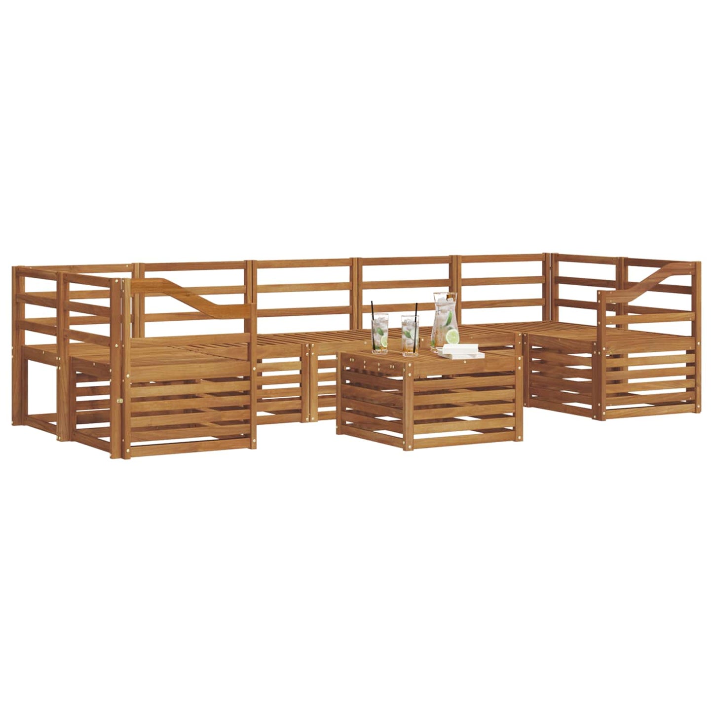 vidaXL Σετ Καναπέ 8 pcs Φυσικό Στερεό Ξύλο Ακακίας