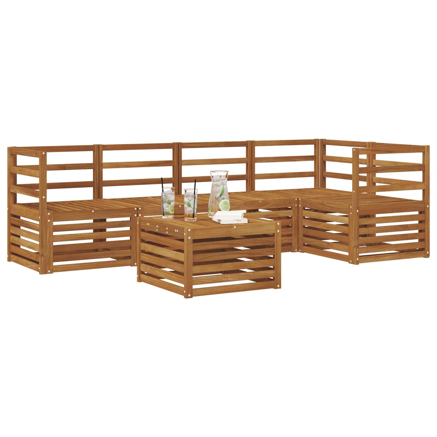 vidaXL Σαλονάκι Γωνιακού Καναπέ 6 pcs Φυσικό