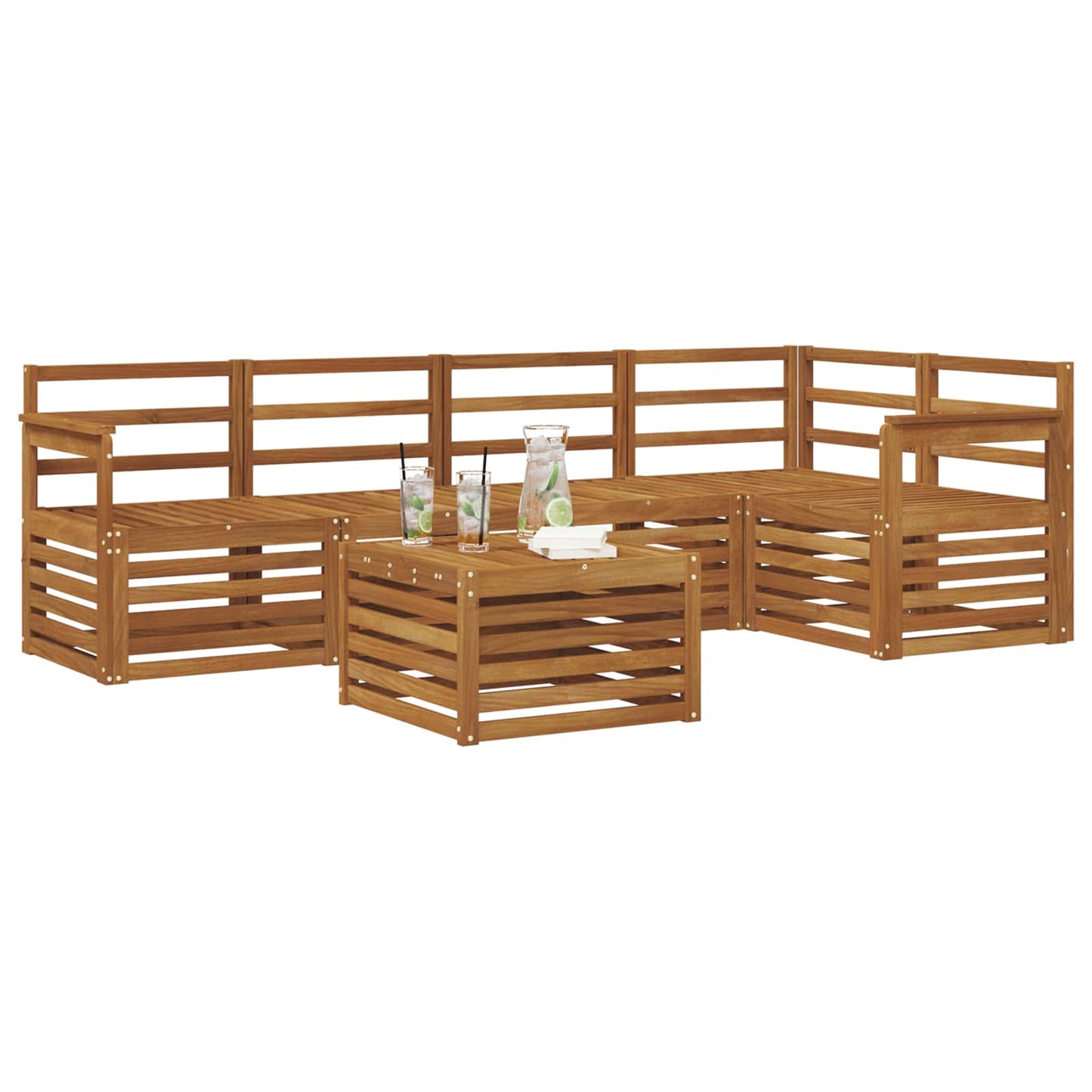 vidaXL Σαλονάκι Γωνιακού Καναπέ 6 pcs Φυσικό