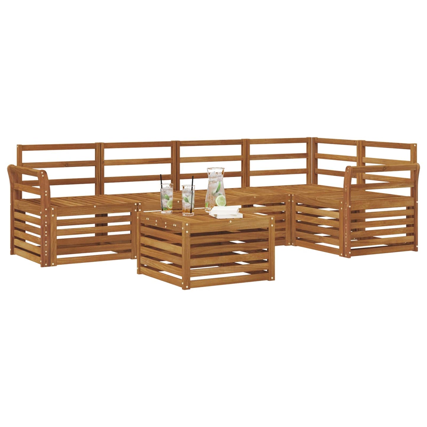 vidaXL Σαλονάκι Γωνιακού Καναπέ 6 pcs Φυσικό