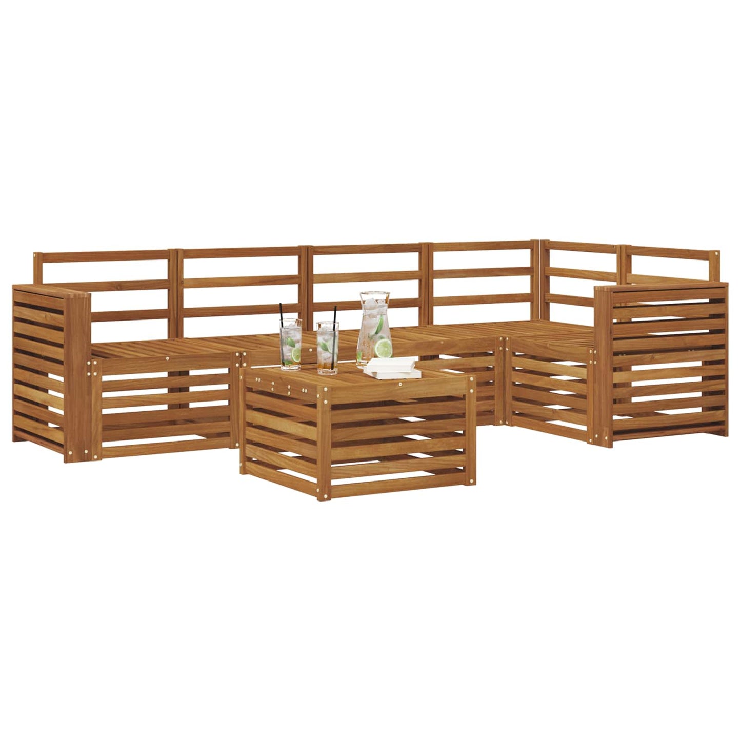 vidaXL Σαλονάκι Γωνιακού Καναπέ 6 pcs Φυσικό