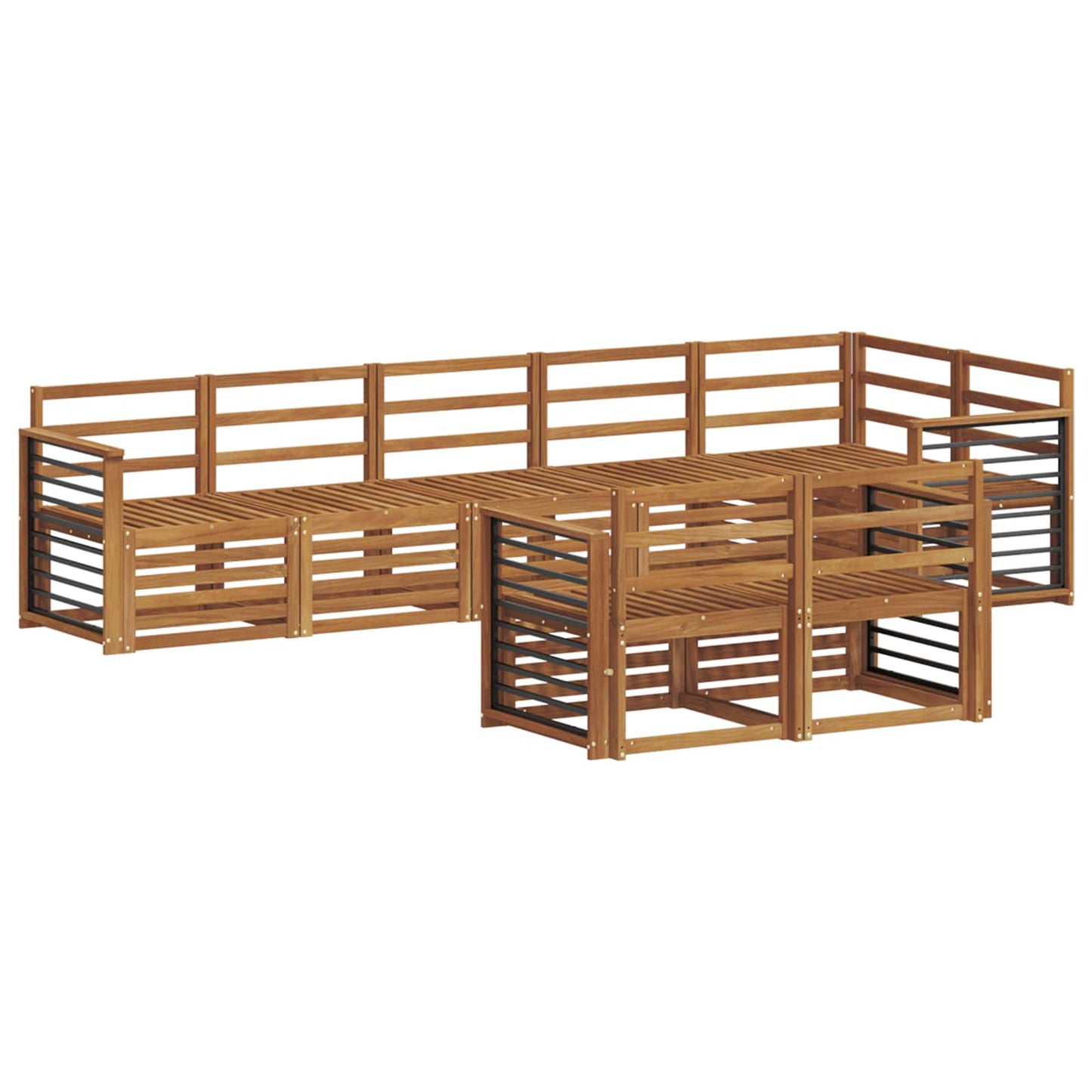 vidaXL Σετ Καναπέ 8 pcs Φυσικό Στερεό Ξύλο Ακακίας