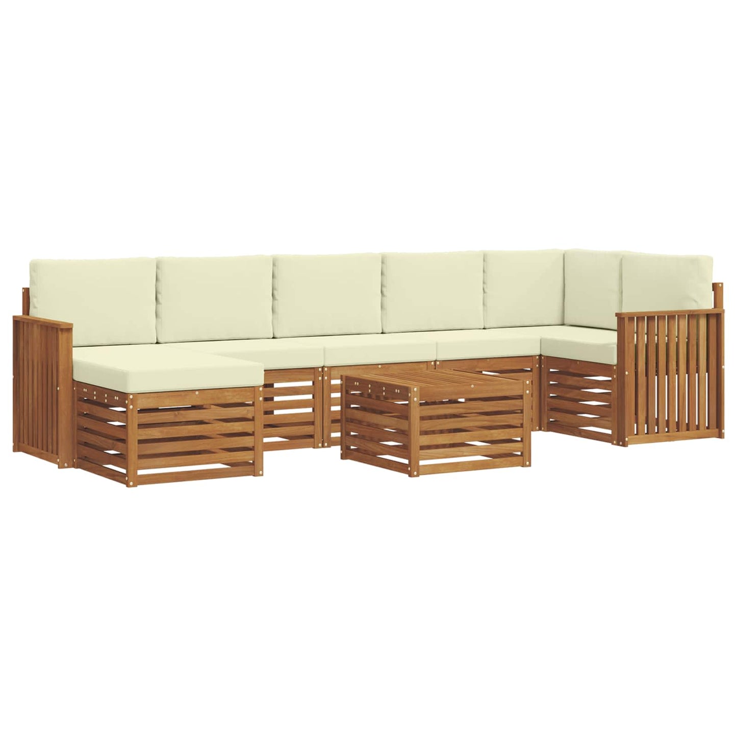 vidaXL Σειρά Καναπέ Εξωτερικού με μαξιλάρι 8 pcs Φυσικό και Κρέμα