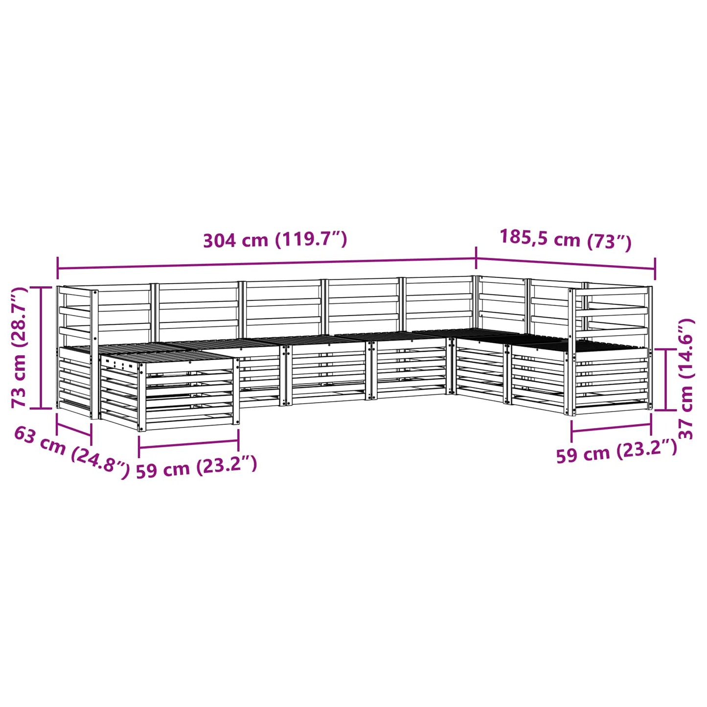 vidaXL Σειρά Καναπέ Εξωτερικού 8 pcs Φυσικό Στερεό Ξύλο Ακακίας
