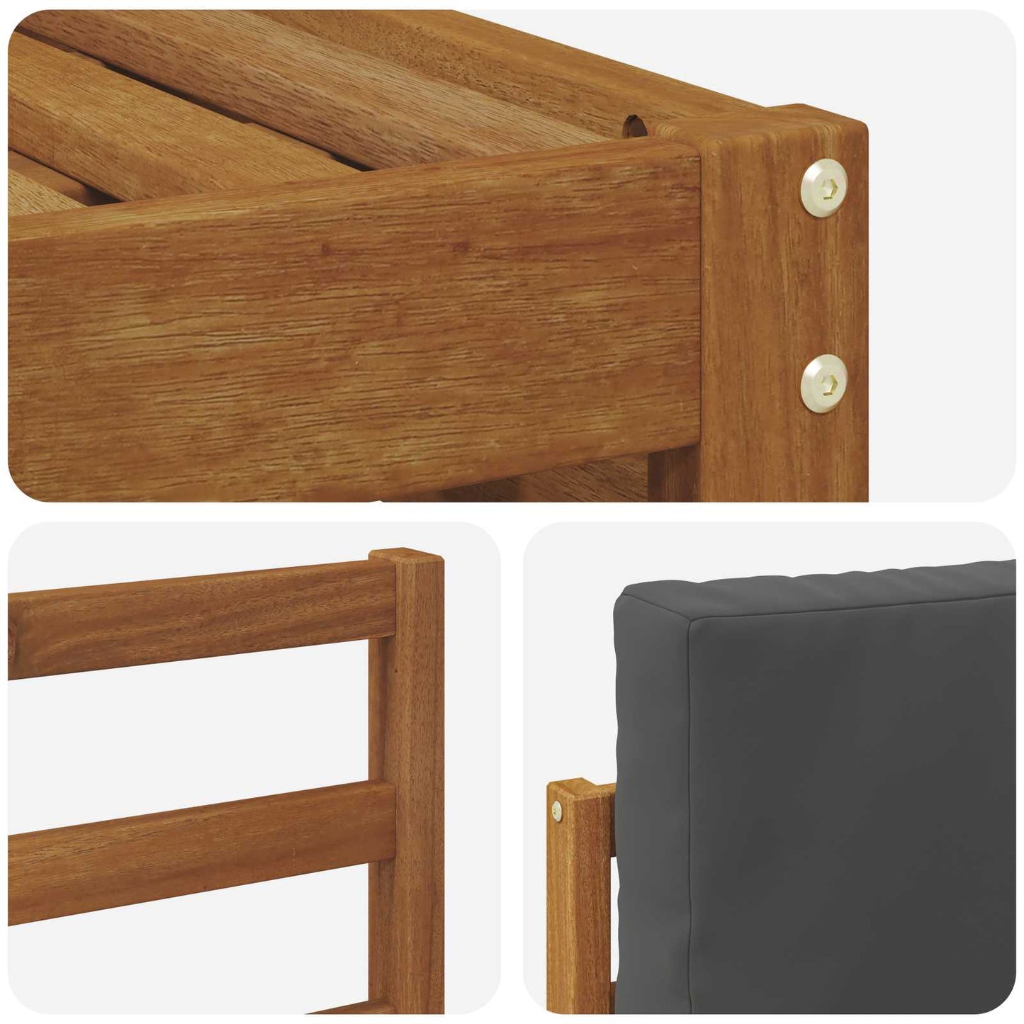 vidaXL Σειρά Καναπέ Εξωτερικού με μαξιλάρι 8 pcs Φυσικό και Ανθρακί