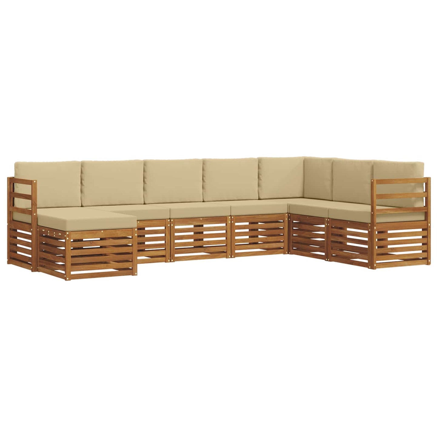 vidaXL Σειρά Καναπέ Εξωτερικού με μαξιλάρι 8 pcs Φυσικό και Μπεζ