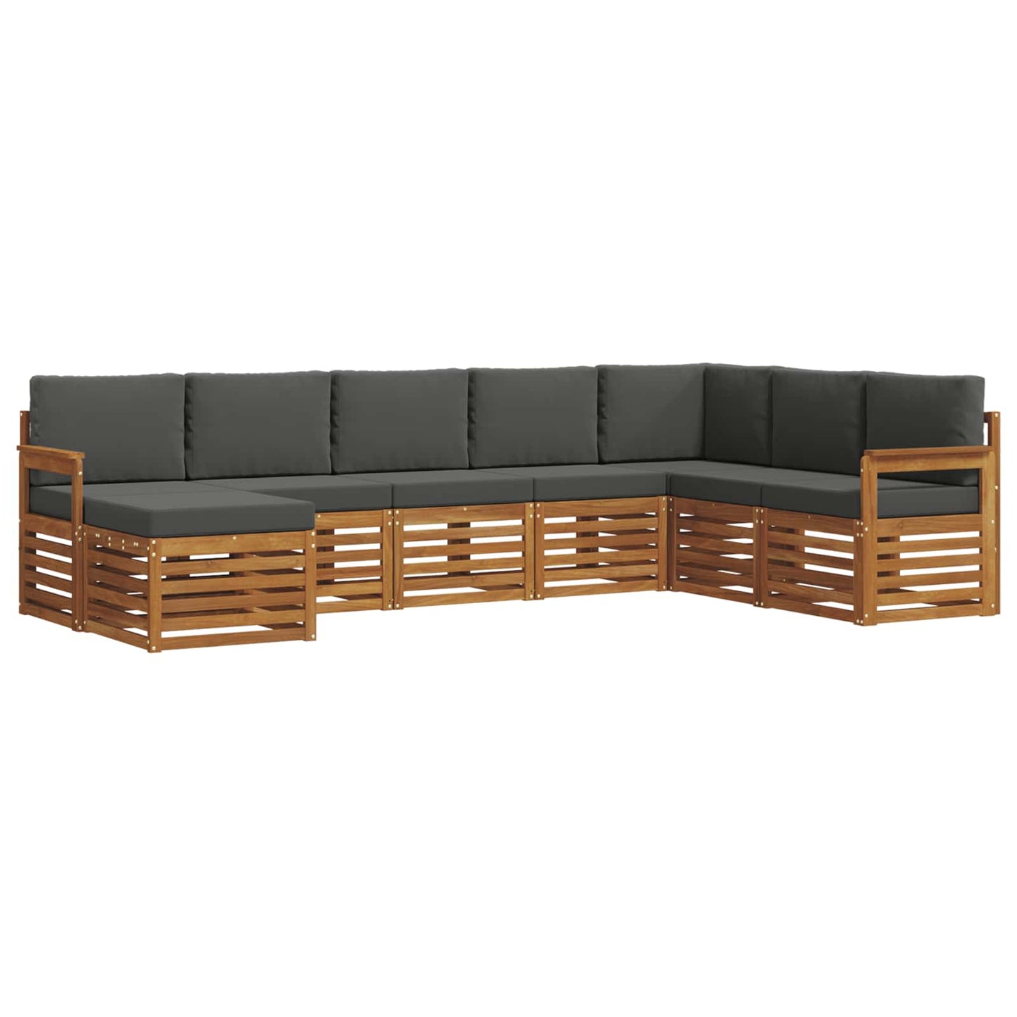 vidaXL Σειρά Καναπέ Εξωτερικού με μαξιλάρι 8 pcs Φυσικό και Ανθρακί