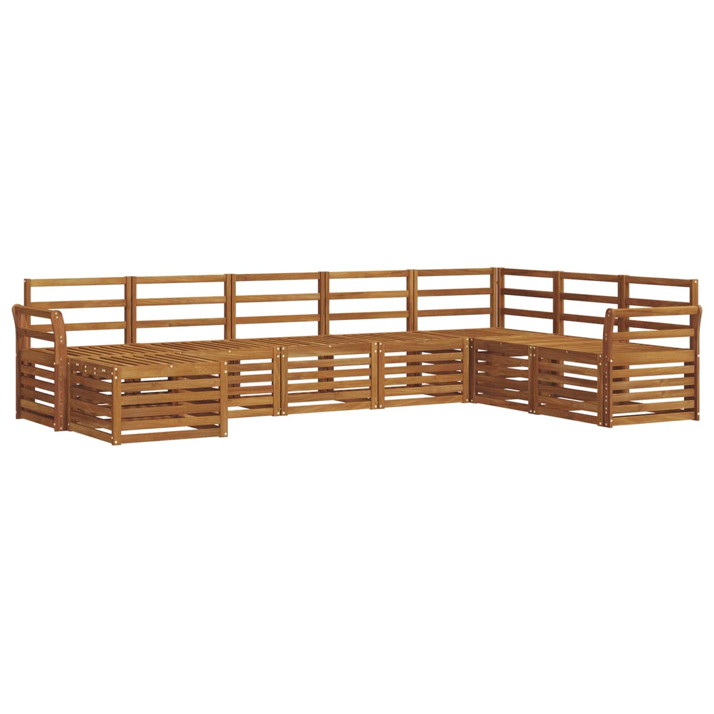 vidaXL Σειρά Καναπέ Εξωτερικού 8 pcs Φυσικό Στερεό Ξύλο Ακακίας