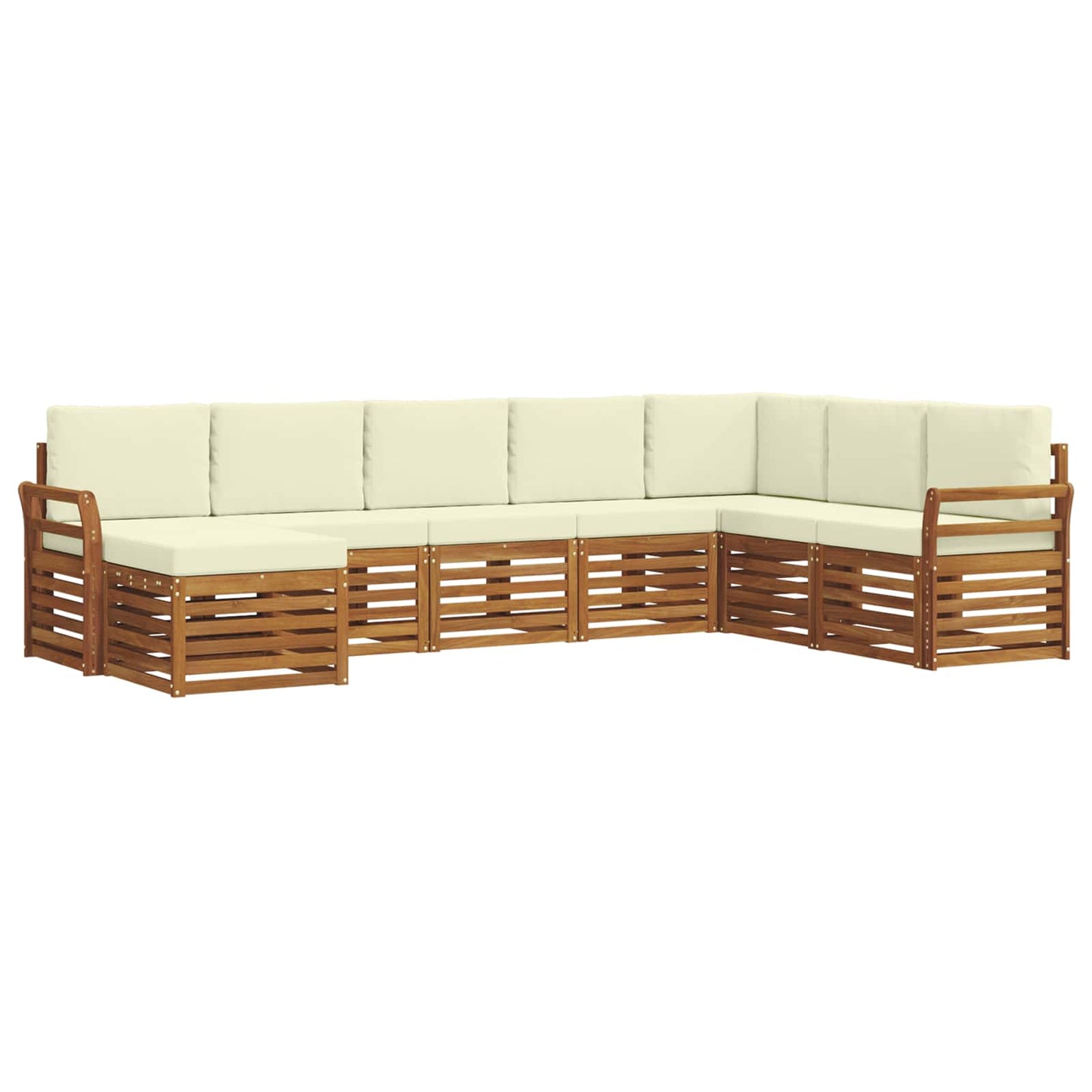vidaXL Σειρά Καναπέ Εξωτερικού με μαξιλάρι 8 pcs Φυσικό και Κρέμα
