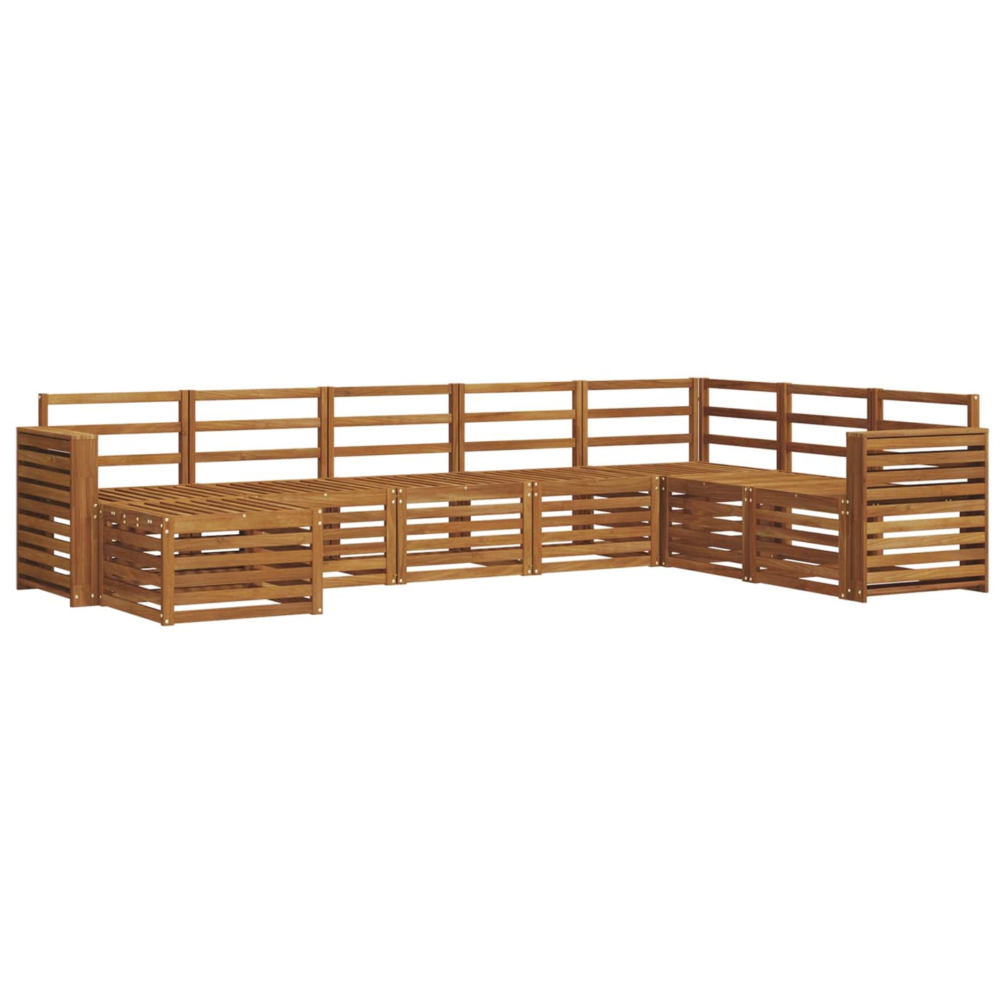 vidaXL Σειρά Καναπέ Εξωτερικού 8 pcs Φυσικό Στερεό Ξύλο Ακακίας