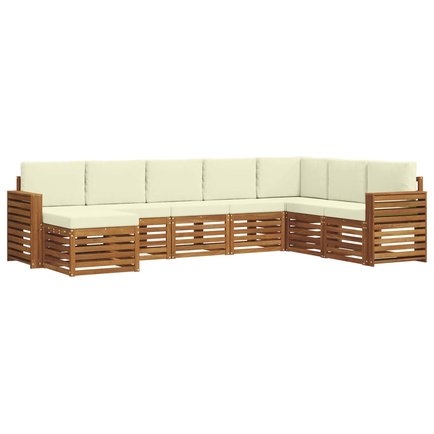 vidaXL Σειρά Καναπέ Εξωτερικού με μαξιλάρι 8 pcs Φυσικό και Κρέμα