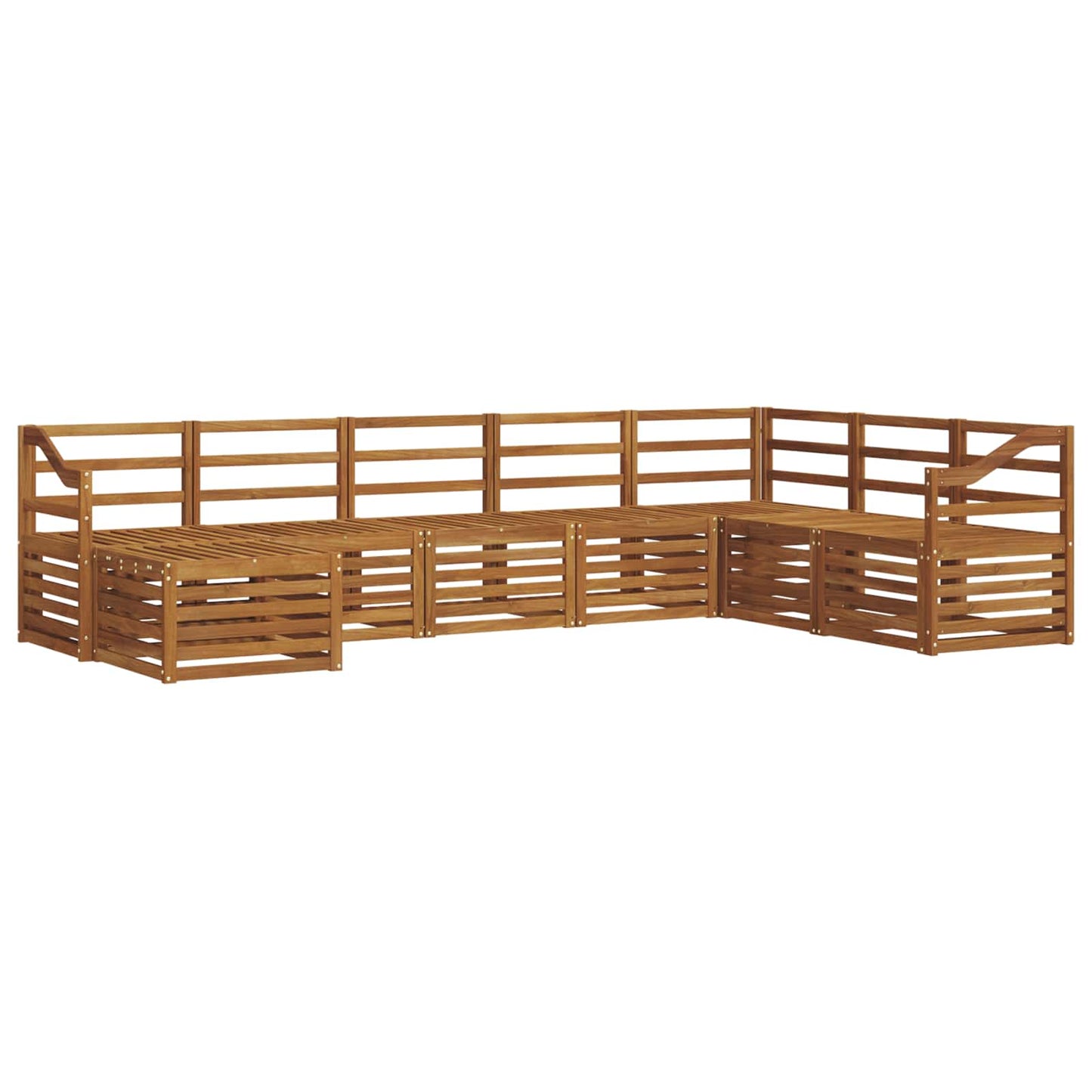 vidaXL Σειρά Καναπέ Εξωτερικού 8 pcs Φυσικό Στερεό Ξύλο Ακακίας
