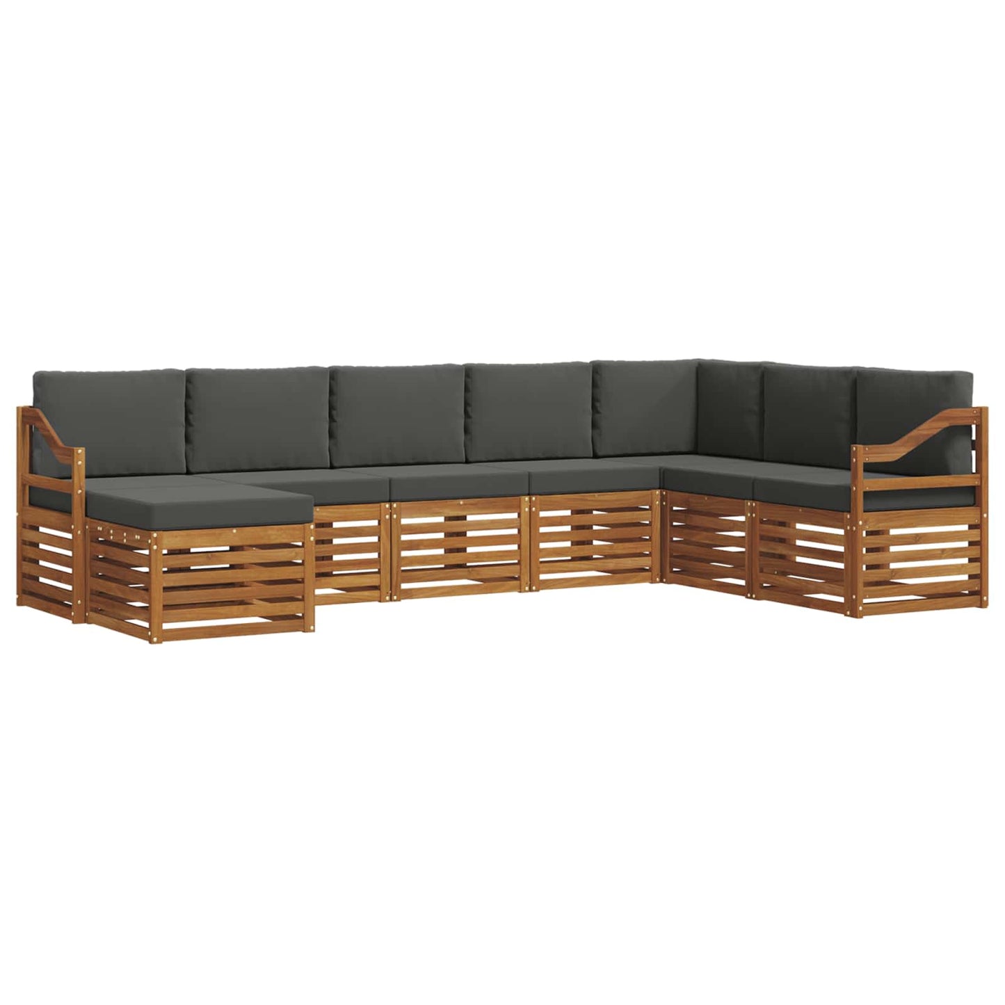 vidaXL Σειρά Καναπέ Εξωτερικού με μαξιλάρι 8 pcs Φυσικό και Ανθρακί