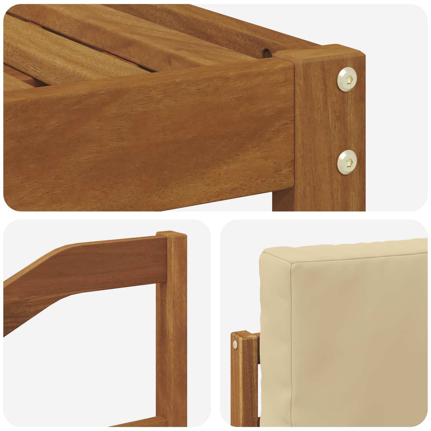 vidaXL Σειρά Καναπέ Εξωτερικού με μαξιλάρι 8 pcs Φυσικό και Μπεζ