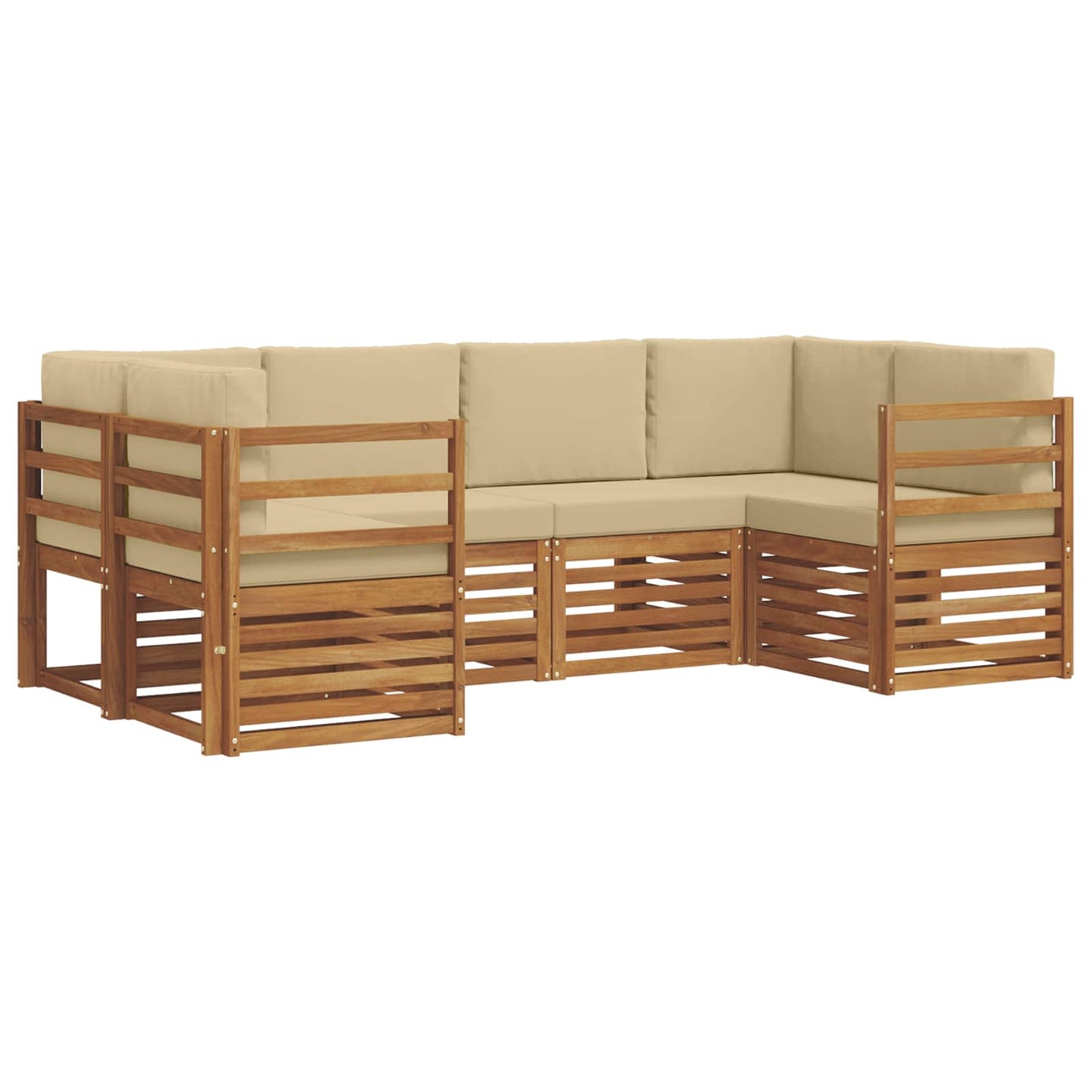 vidaXL Σαλονάκι Γωνιακού Καναπέ με μαξιλάρι 6 pcs Φυσικό