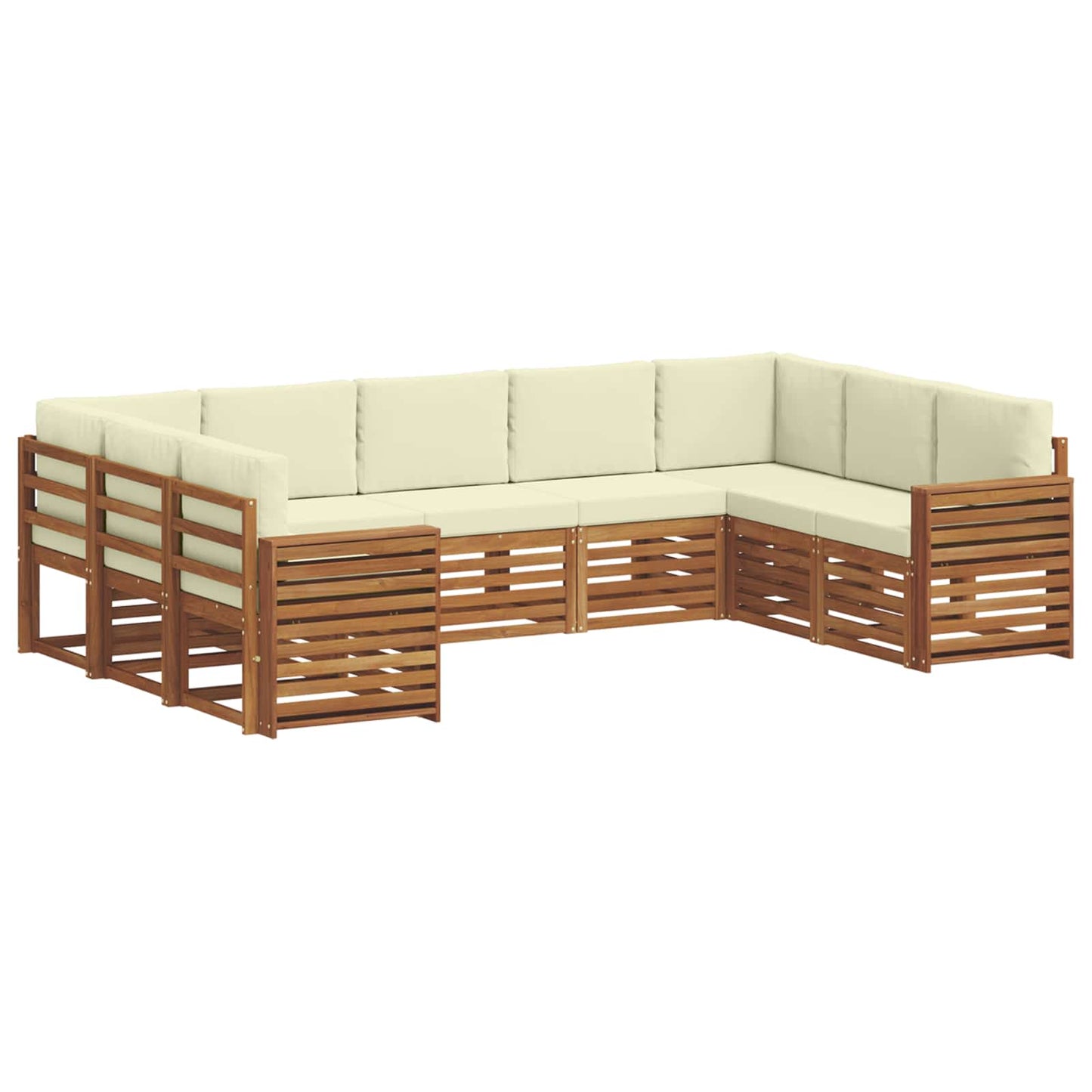 vidaXL Σαλονάκι Γωνιακού Καναπέ με μαξιλάρι 9 pcs Φυσικό και Κρέμα