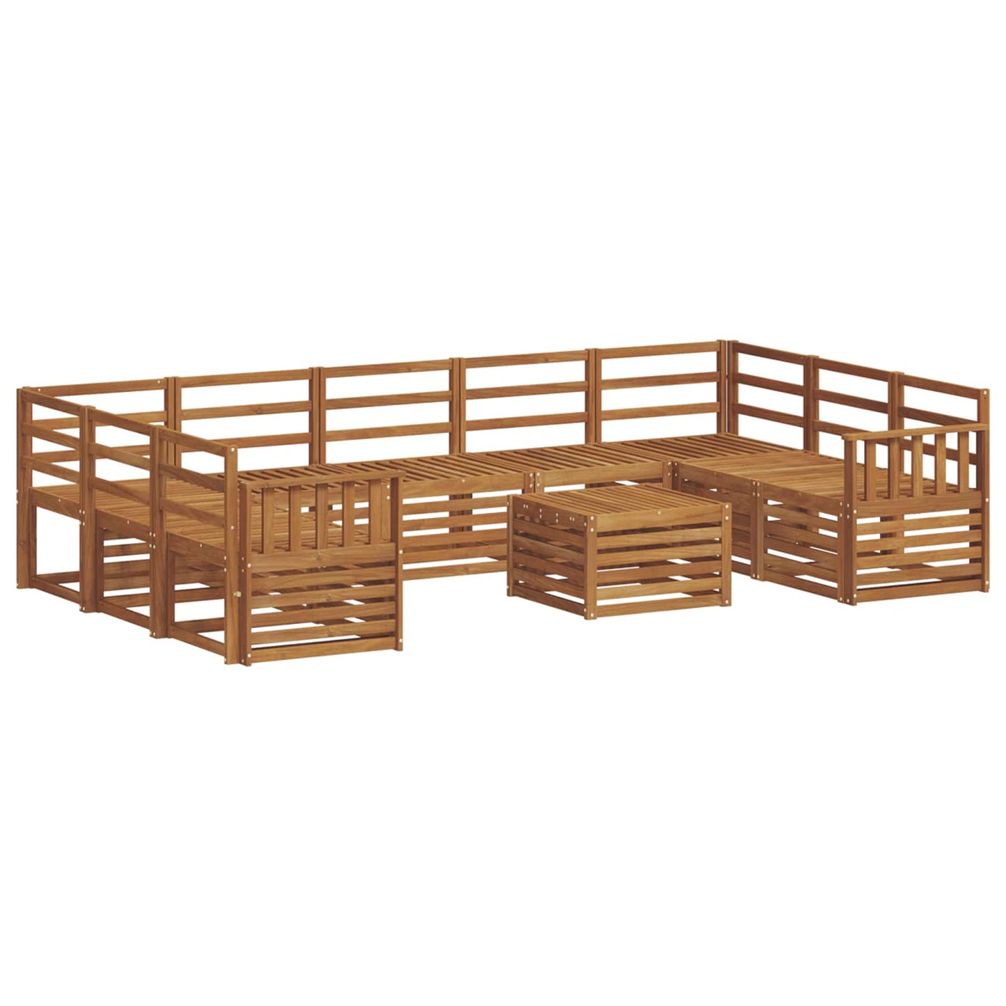 vidaXL Σειρά Καναπέ Εξωτερικού 10 τμχ. Φυσικό