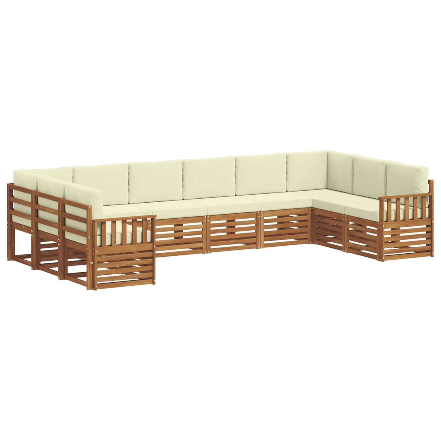 vidaXL Σαλονάκι Γωνιακού Καναπέ με μαξιλάρι 10 pcs Φυσικό και Κρέμα