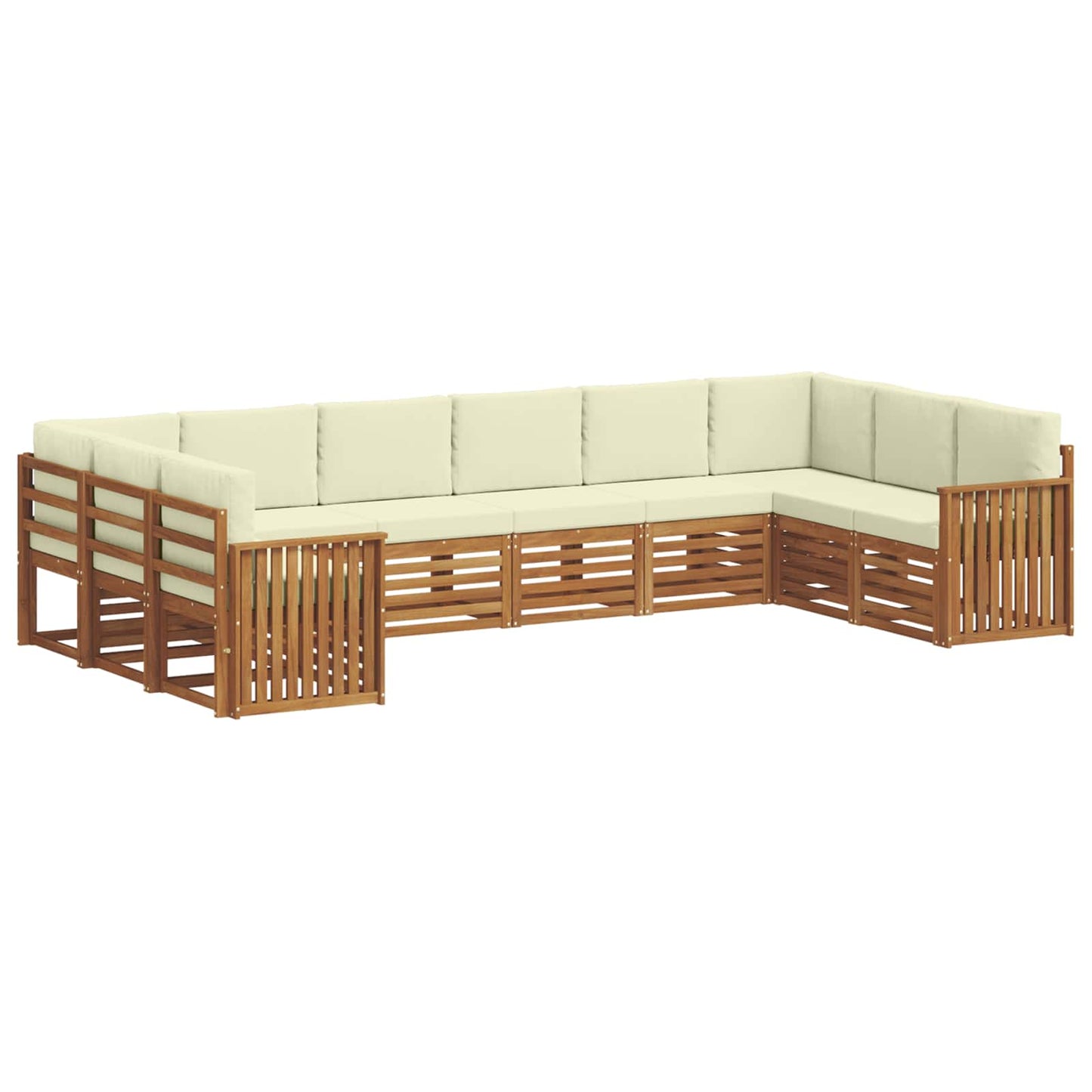 vidaXL Σαλονάκι Γωνιακού Καναπέ με μαξιλάρι 10 pcs Φυσικό και Κρέμα