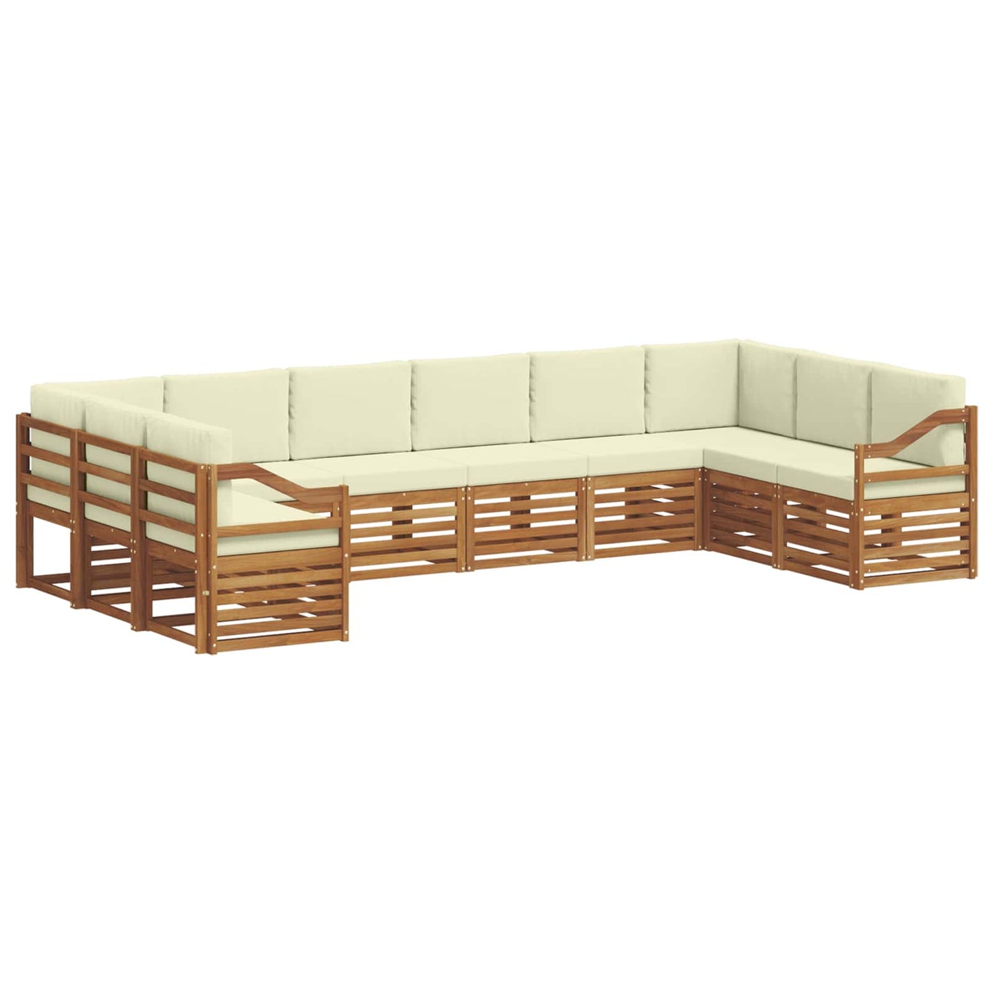 vidaXL Σαλονάκι Γωνιακού Καναπέ με μαξιλάρι 10 pcs Φυσικό και Κρέμα