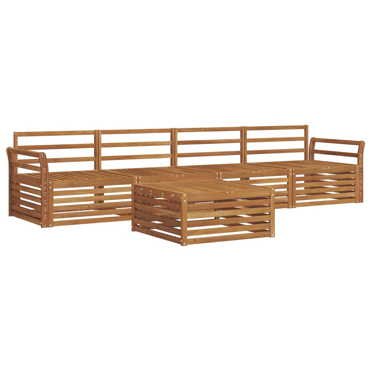 vidaXL Σειρά Καναπέ Εξωτερικού 5 pcs Φυσικό