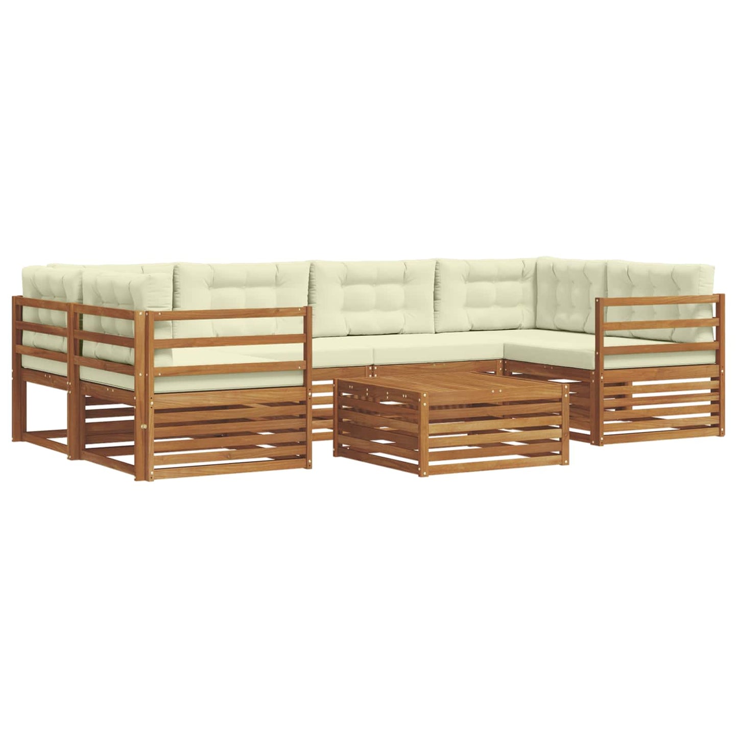 vidaXL Σειρά Καναπέ Εξωτερικού με μαξιλάρι 8 pcs Φυσικό και Κρέμα
