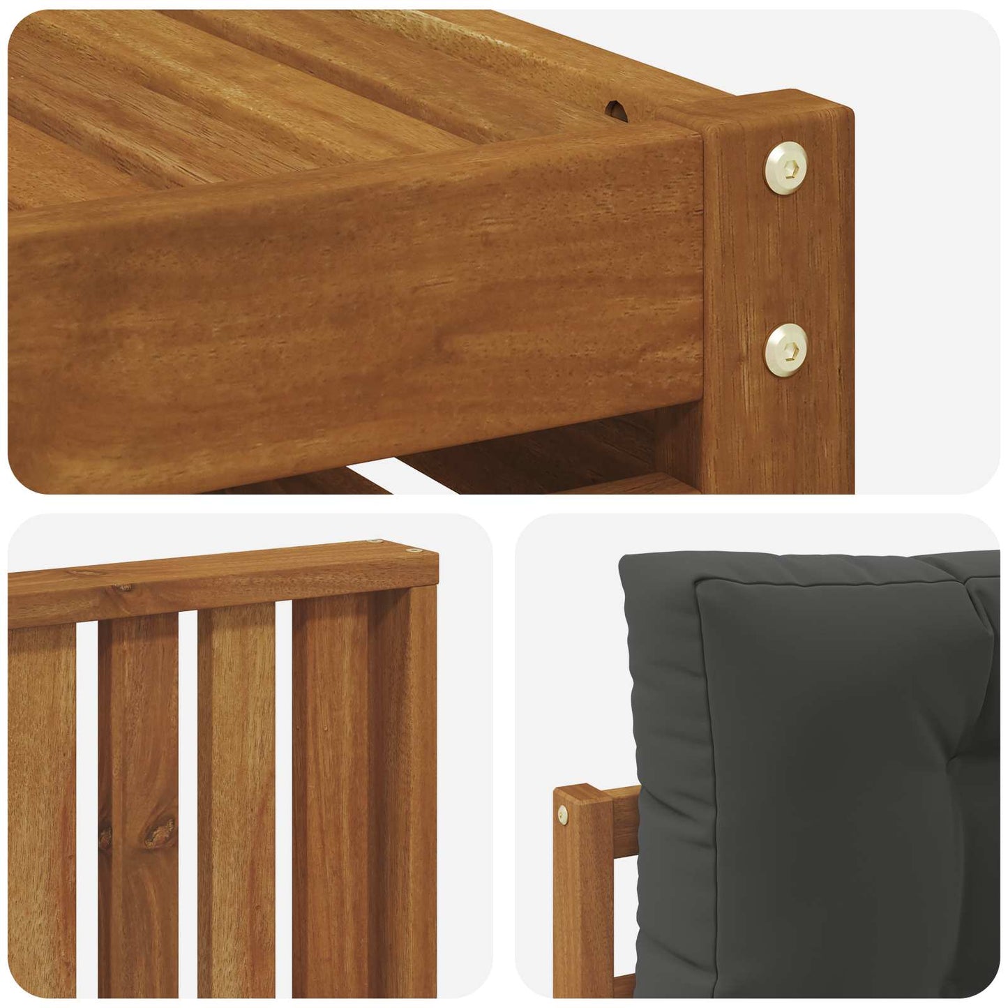 vidaXL Σειρά Καναπέ Εξωτερικού με μαξιλάρι 7 pcs Φυσικό και Ανθρακί