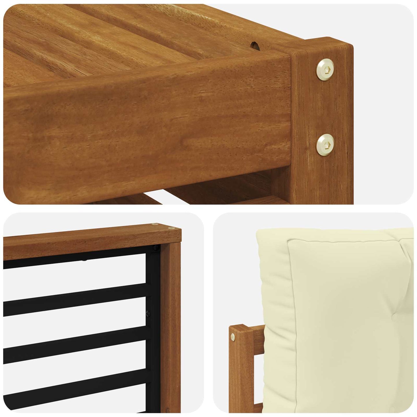 vidaXL Σειρά Καναπέ Εξωτερικού με μαξιλάρι 8 pcs Φυσικό και Κρέμα
