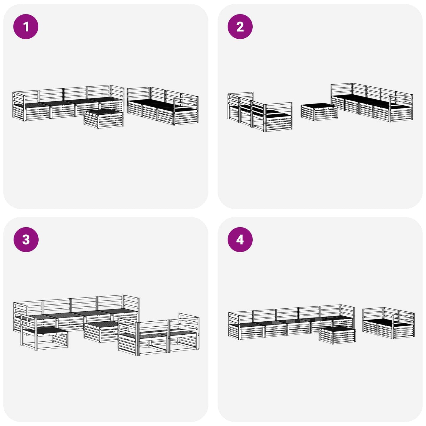 vidaXL Σειρά Καναπέ Εξωτερικού 8 pcs Φυσικό Στερεό Ξύλο Ακακίας