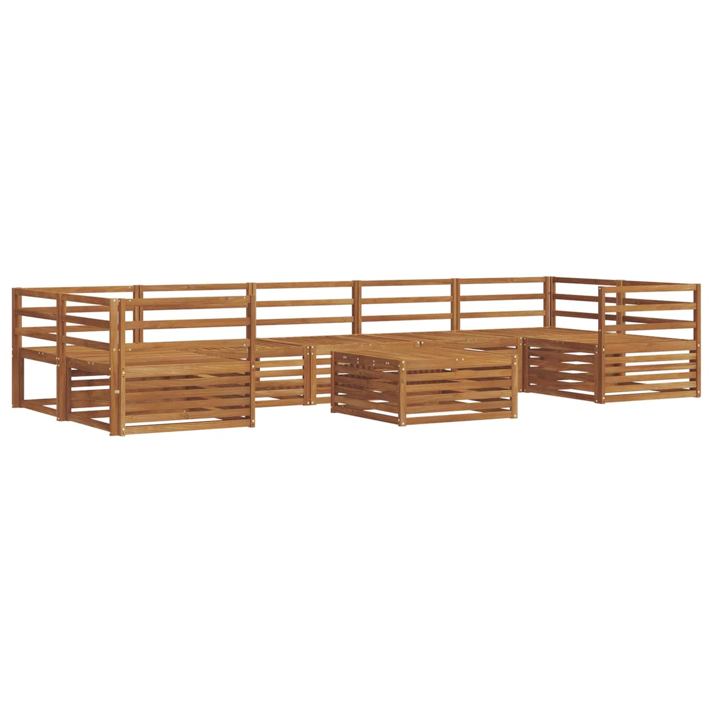 vidaXL Σειρά Καναπέ Εξωτερικού 8 pcs Φυσικό Στερεό Ξύλο Ακακίας