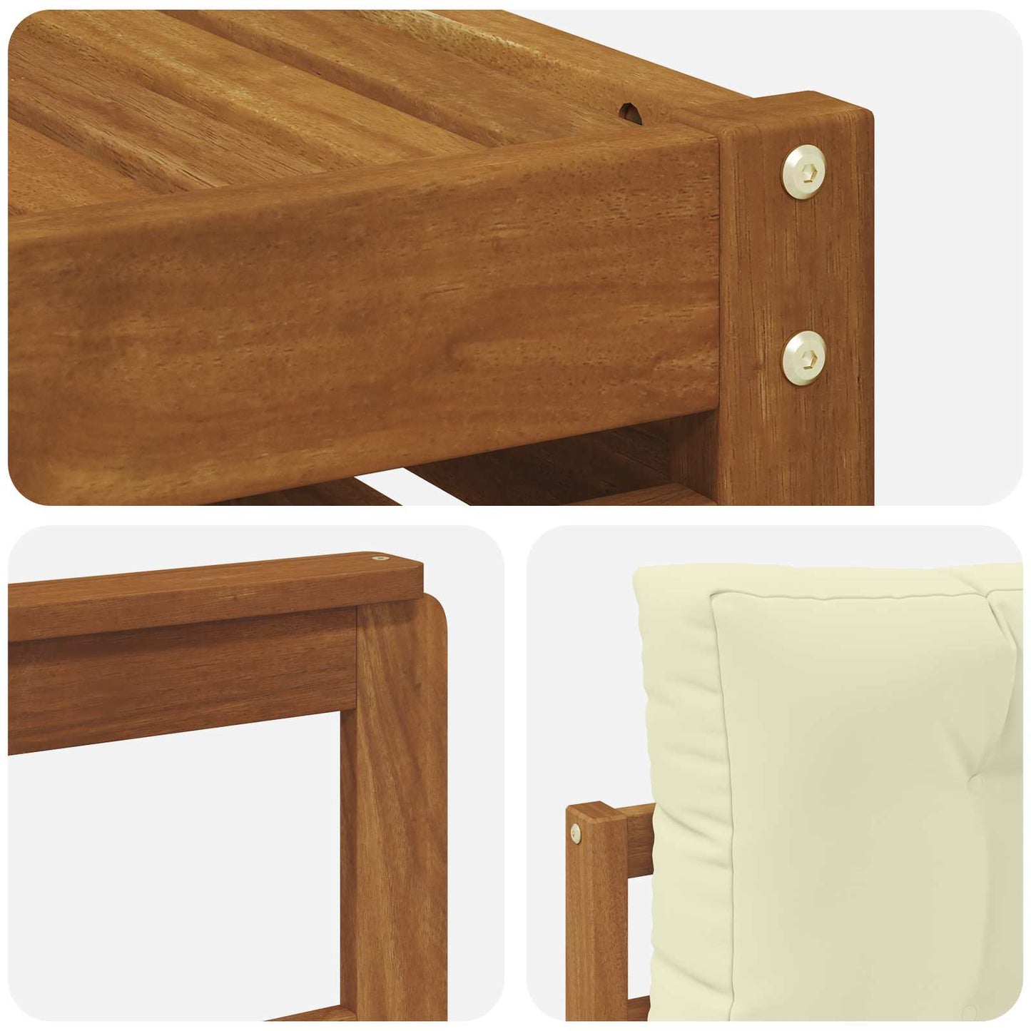 vidaXL Σειρά Καναπέ Εξωτερικού με μαξιλάρι 8 pcs Φυσικό και Κρέμα