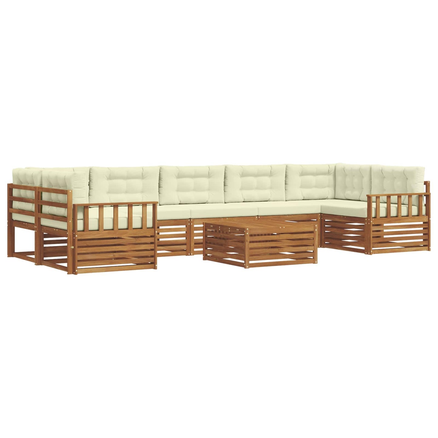 vidaXL Σειρά Καναπέ Εξωτερικού με μαξιλάρι 8 pcs Φυσικό και Κρέμα