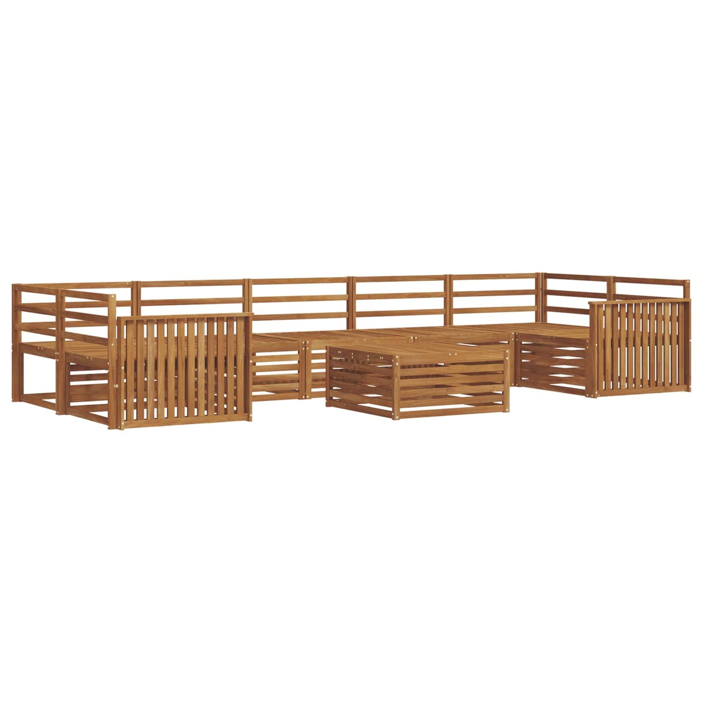 vidaXL Σειρά Καναπέ Εξωτερικού 8 pcs Φυσικό Στερεό Ξύλο Ακακίας