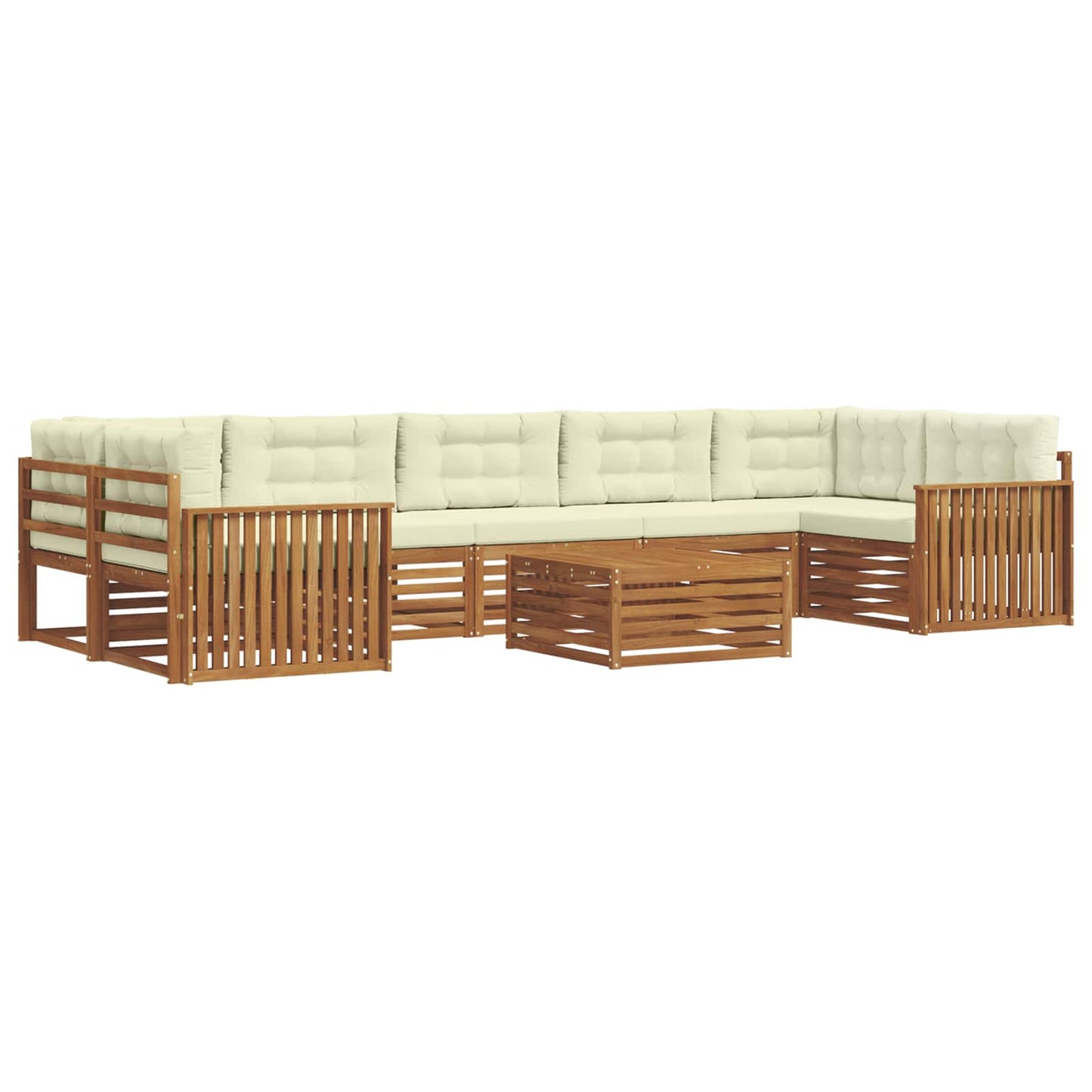 vidaXL Σειρά Καναπέ Εξωτερικού με μαξιλάρι 8 pcs Φυσικό και Κρέμα