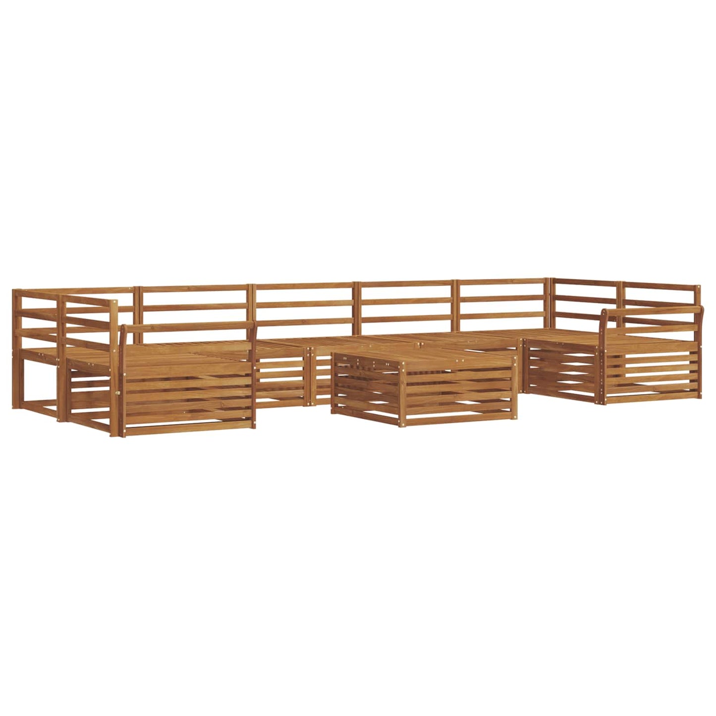 vidaXL Σειρά Καναπέ Εξωτερικού 8 pcs Φυσικό Στερεό Ξύλο Ακακίας
