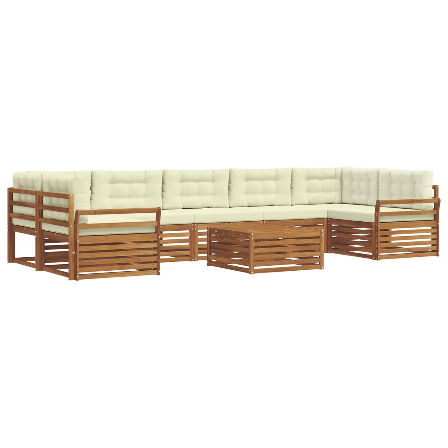 vidaXL Σειρά Καναπέ Εξωτερικού με μαξιλάρι 8 pcs Φυσικό και Κρέμα