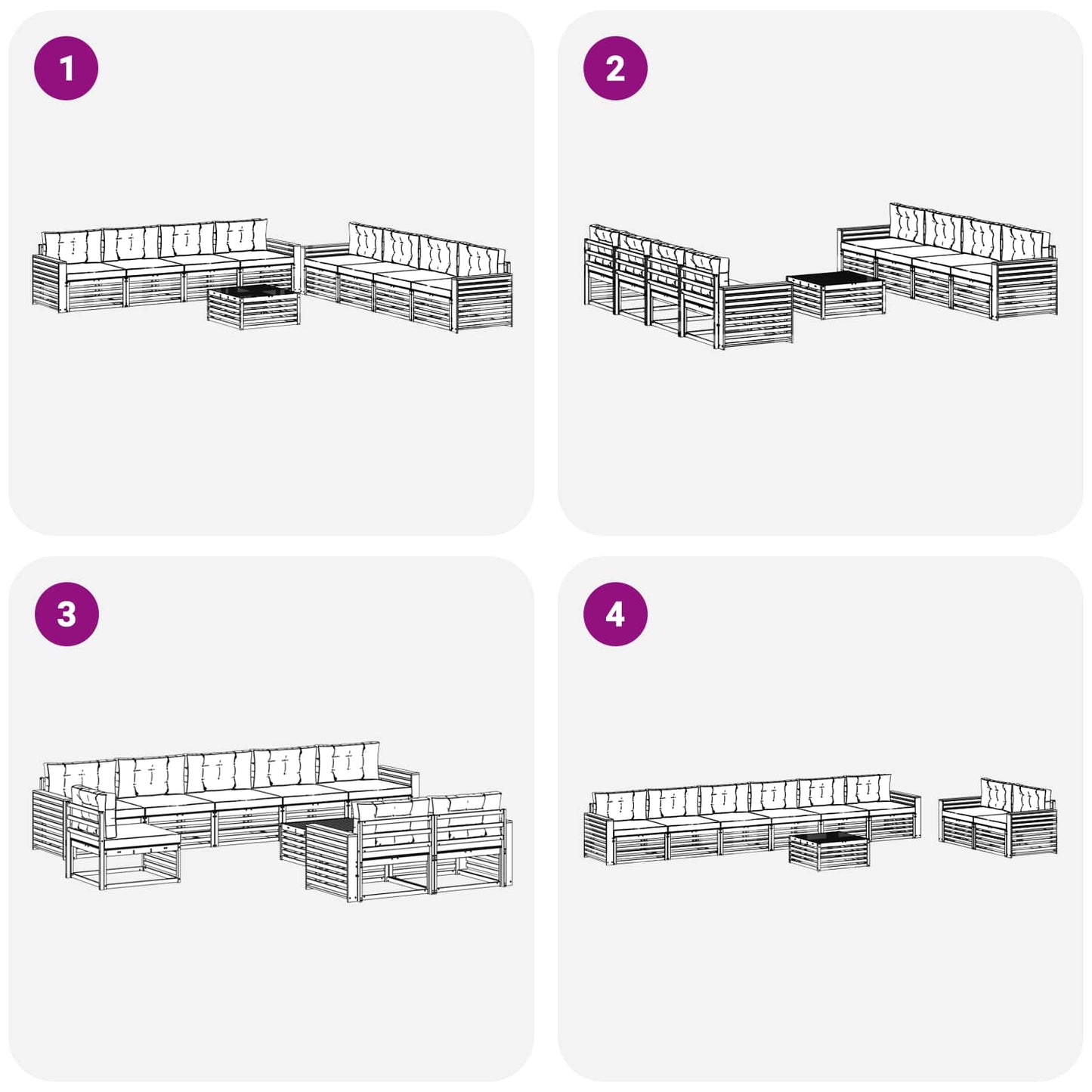 vidaXL Σειρά Καναπέ Εξωτερικού με μαξιλάρι 9 pcs Φυσικό και Μπεζ