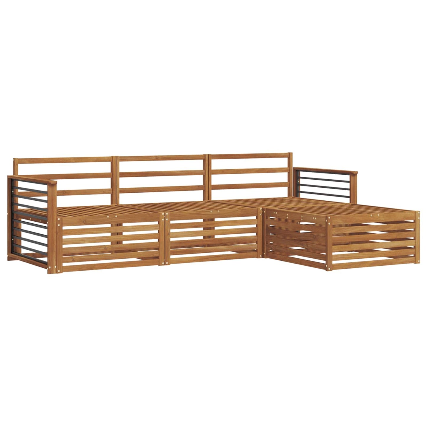 vidaXL Σειρά Καναπέ Εξωτερικού Φυσικό 249,5 x 162,5 x 73 εκ