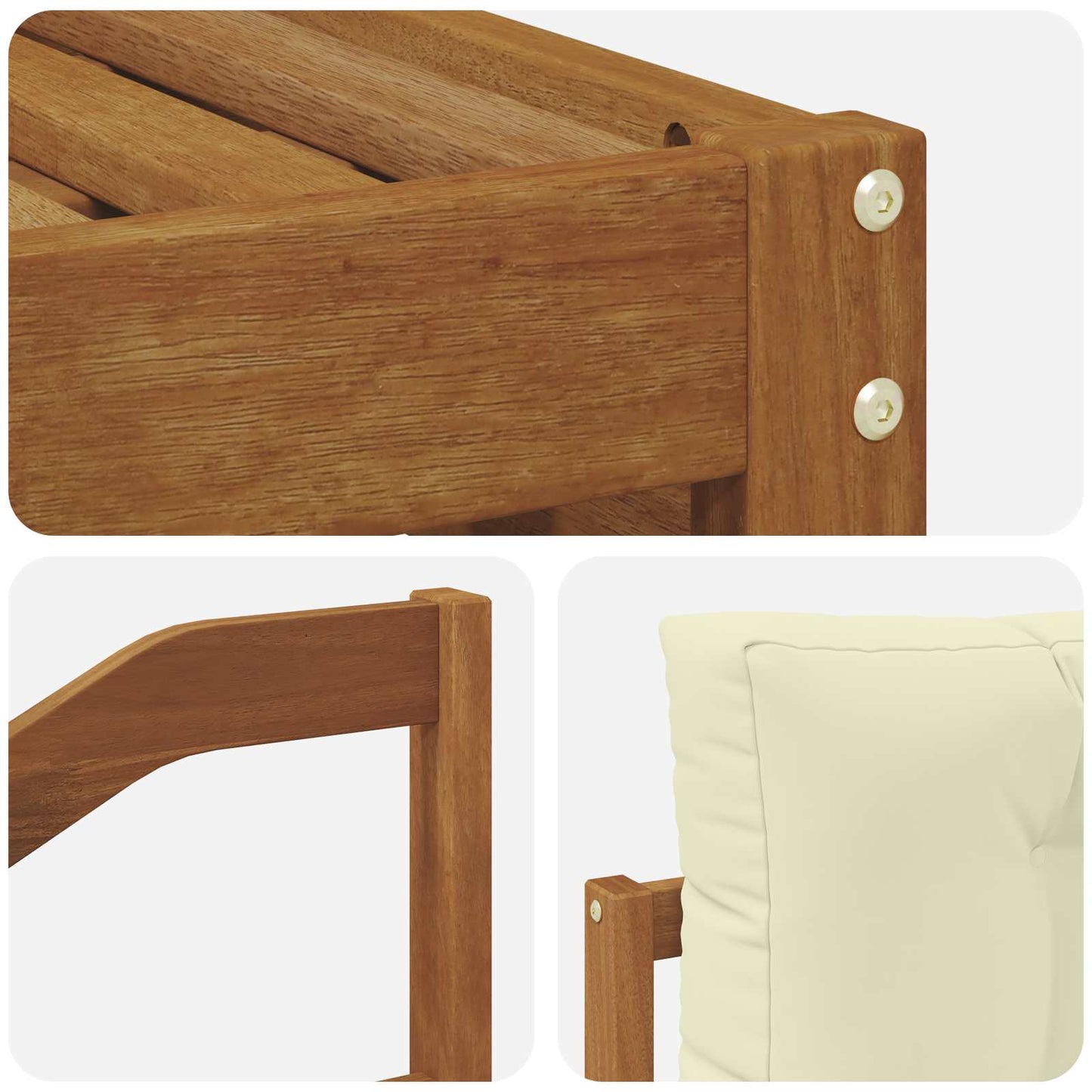 vidaXL Σειρά Καναπέ Εξωτερικού με μαξιλάρι 5 pcs Φυσικό και Κρέμα