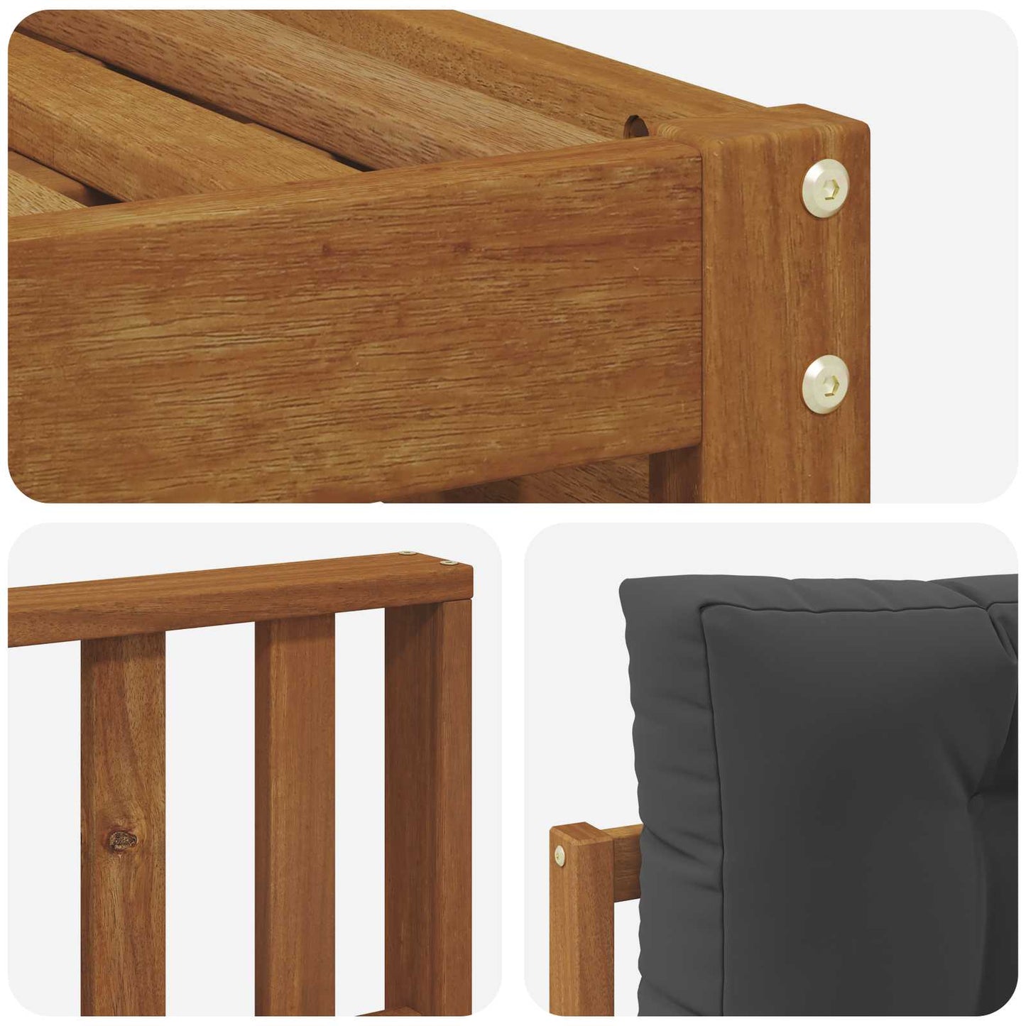 vidaXL Σειρά Καναπέ Εξωτερικού με μαξιλάρι 6 pcs Φυσικό και Ανθρακί