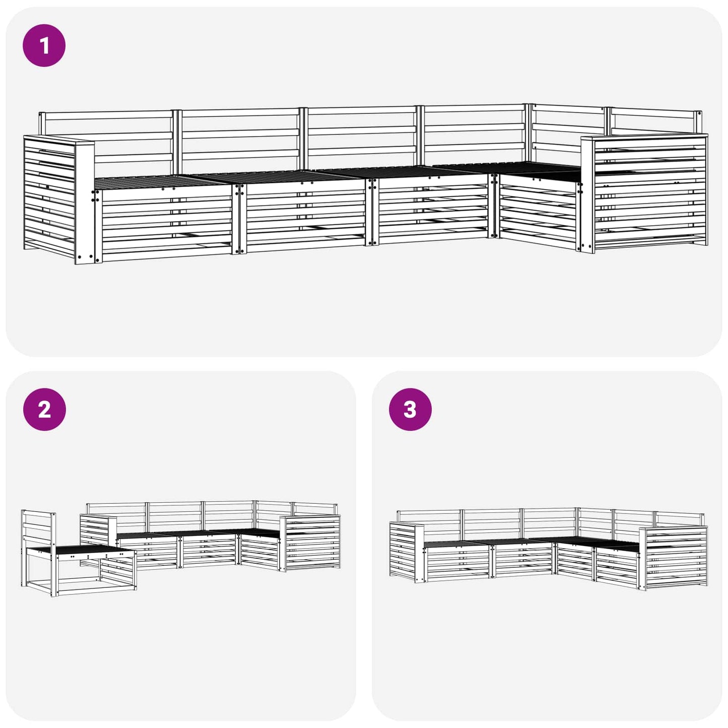 vidaXL Σειρά Καναπέ Εξωτερικού 5 pcs Φυσικό