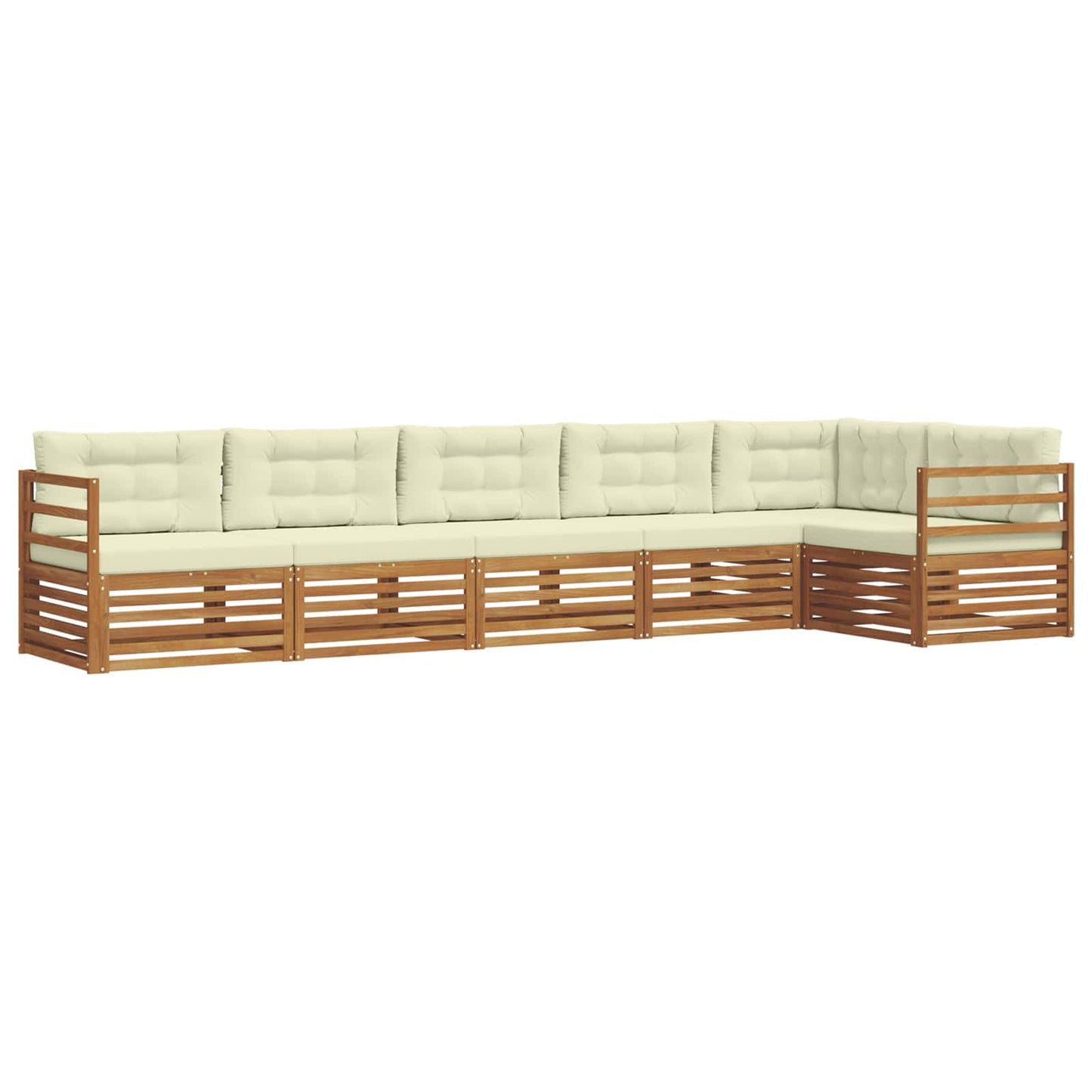 vidaXL Σειρά Καναπέ Εξωτερικού με μαξιλάρι 6 pcs Φυσικό και Κρέμα