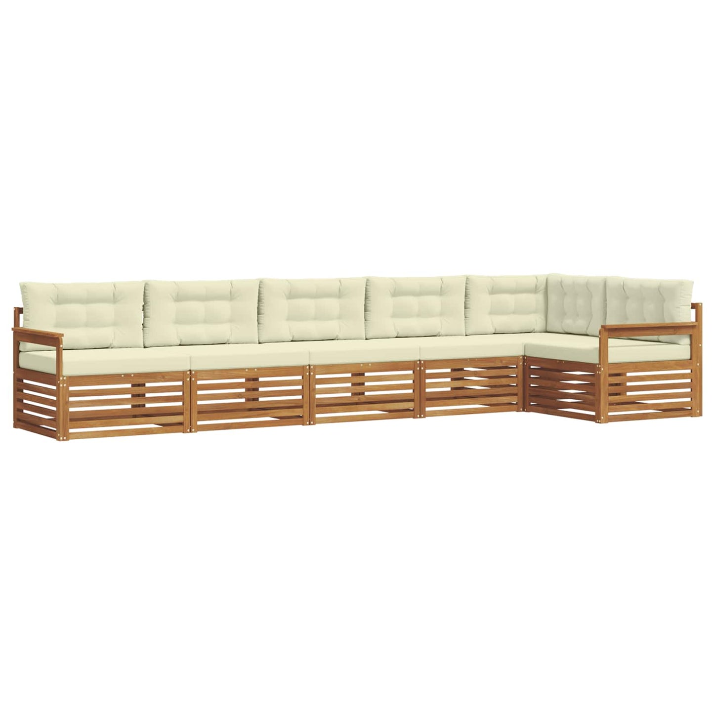 vidaXL Σειρά Καναπέ Εξωτερικού με μαξιλάρι 6 pcs Φυσικό και Κρέμα
