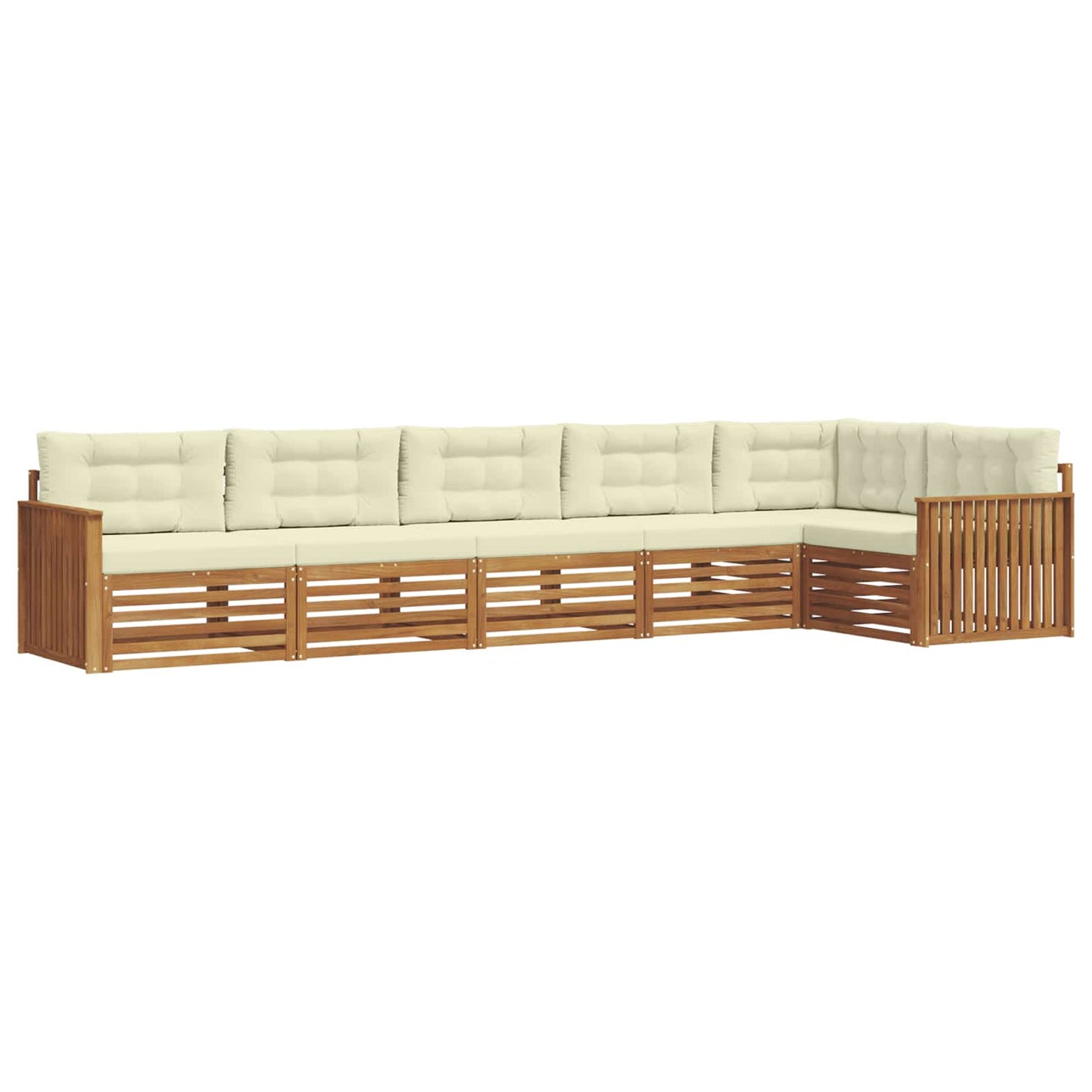 vidaXL Σειρά Καναπέ Εξωτερικού με μαξιλάρι 6 pcs Φυσικό και Κρέμα