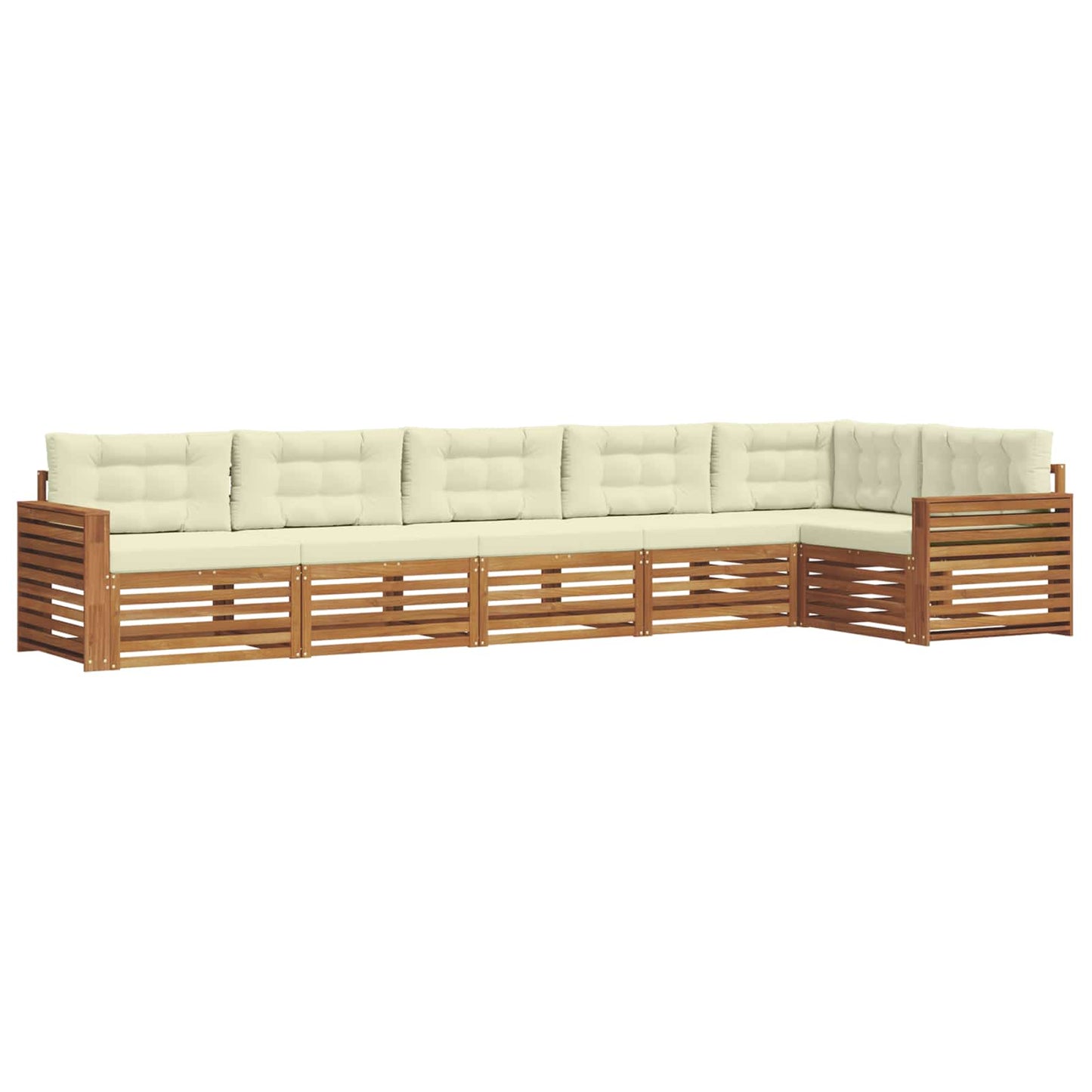 vidaXL Σειρά Καναπέ Εξωτερικού με μαξιλάρι 6 pcs Φυσικό και Κρέμα