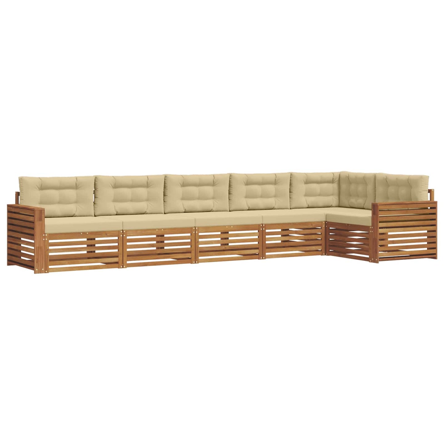 vidaXL Σειρά Καναπέ Εξωτερικού με μαξιλάρι 6 pcs Φυσικό και Μπεζ
